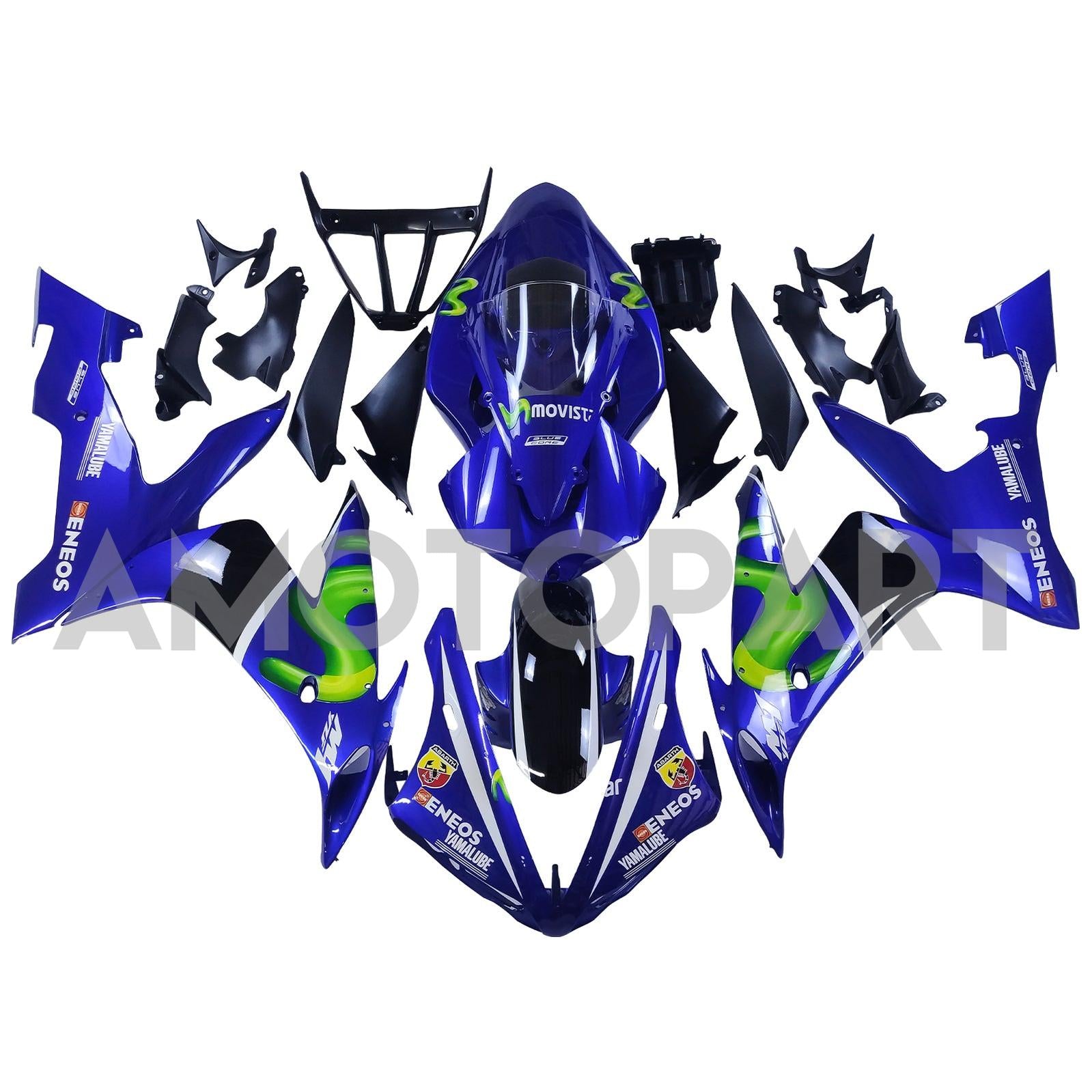 Amotopart 2004-2006 YZF 1000 R1 Yamaha Blue&Green Fairing Kit
