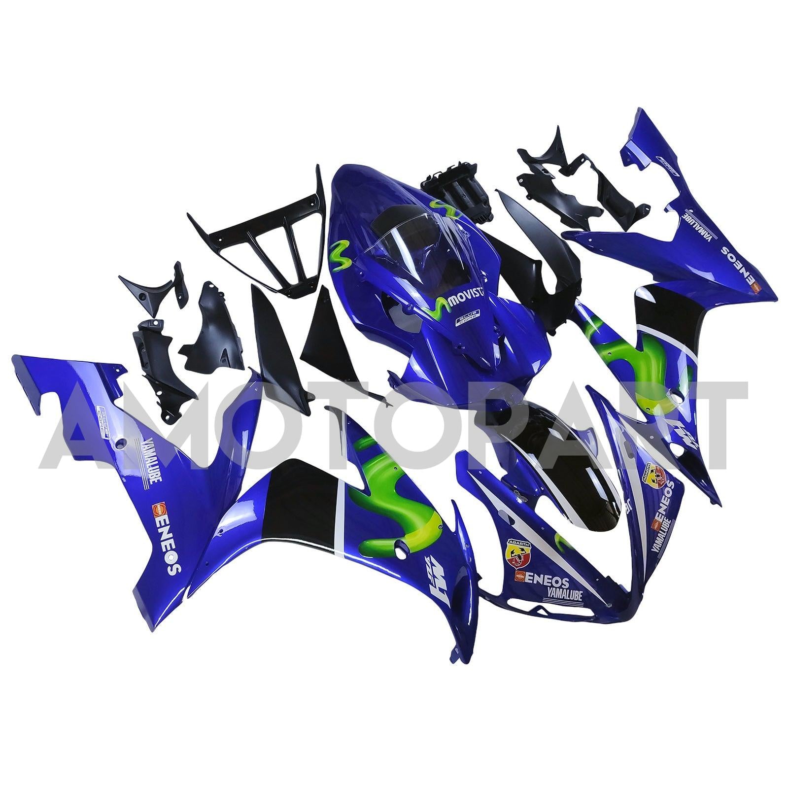Amotopart 2004-2006 YZF 1000 R1 ヤマハ ブルー&グリーン フェアリングキット
