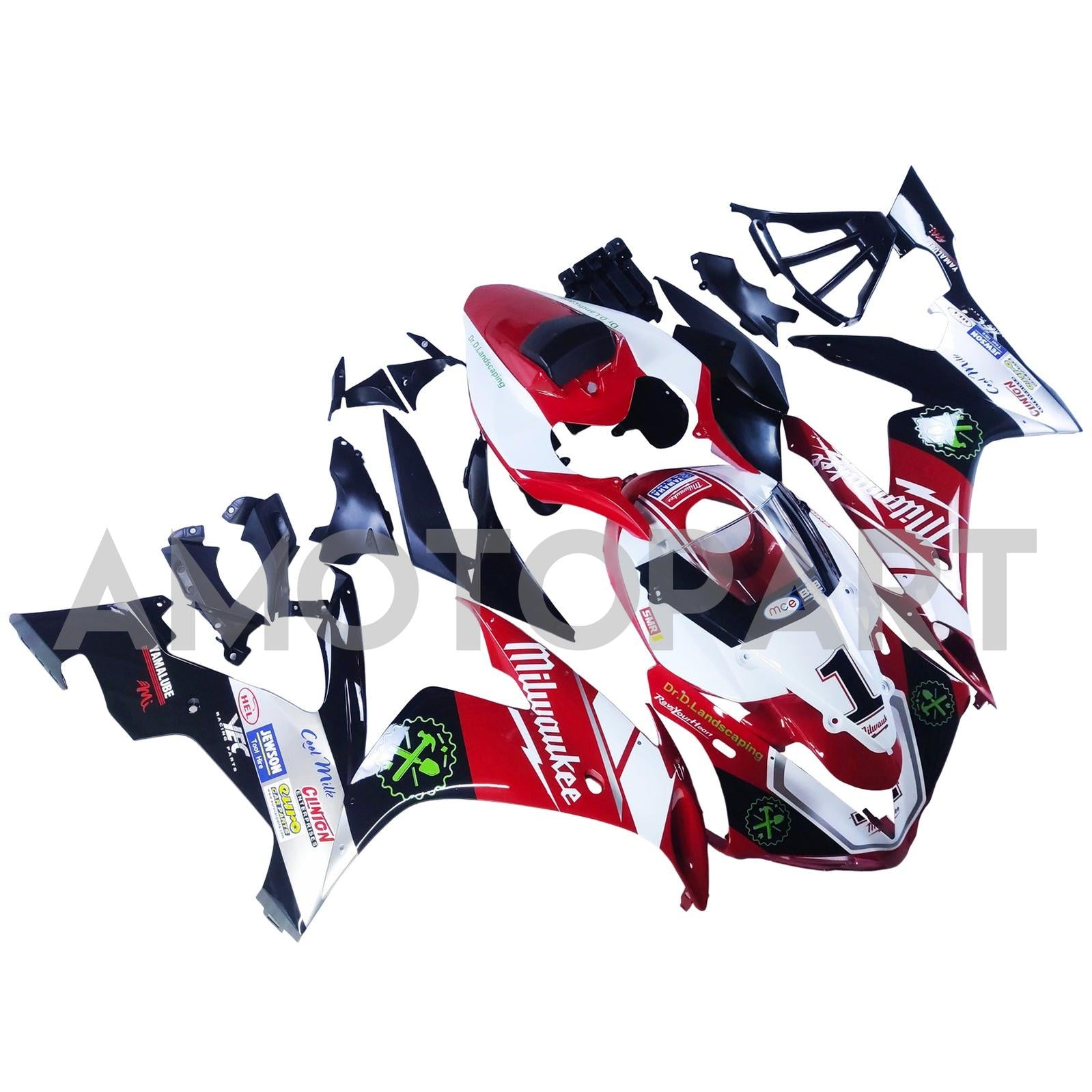 Amotopart 2004-2006 YZF 1000 R1 Yamaha Red&White Fairing Kit