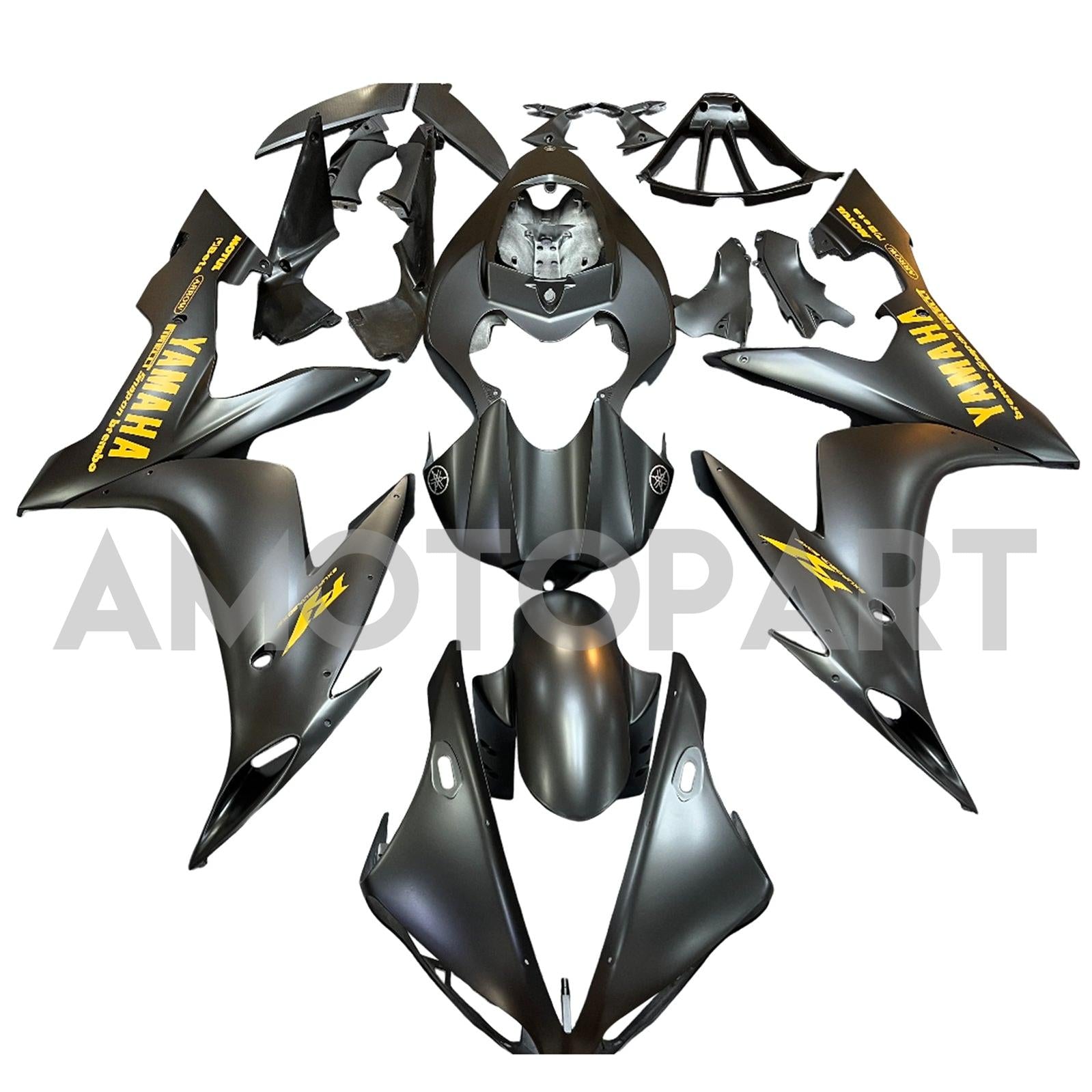 Amotopart 2004-2006 YZF 1000 R1 Yamaha Black & Orange Fairing Zestaw
