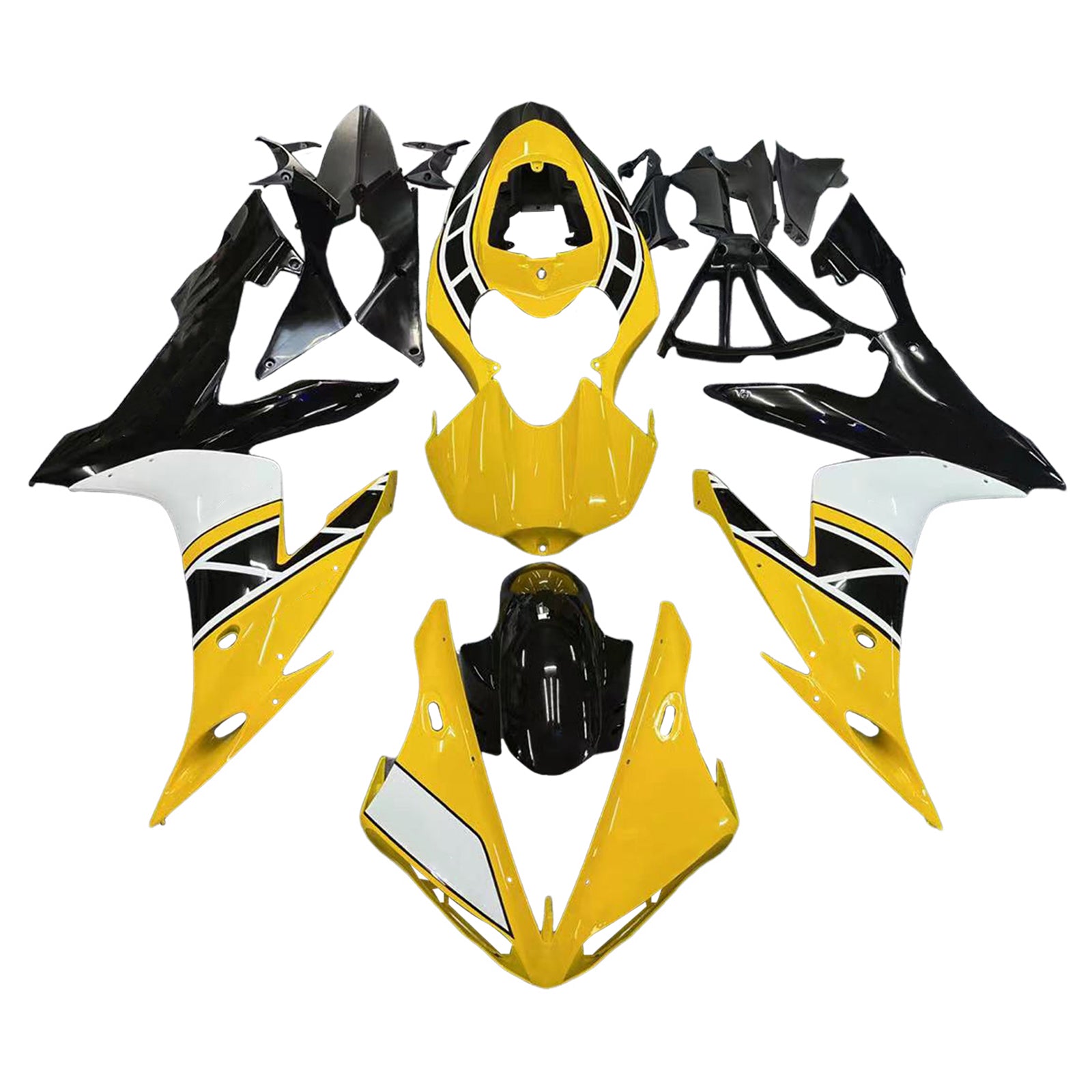 Amotopart Yamaha YZF 1000 R1 2004-2006 Yellow&White Fairing Kit