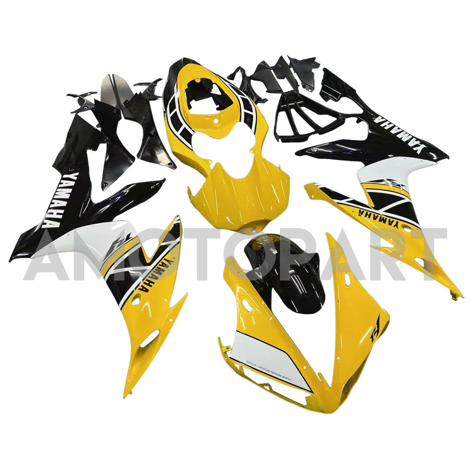 AMOTOPART YAMAHA YZF 1000 R1 2004-2006 Yellow & White Kuip Kit