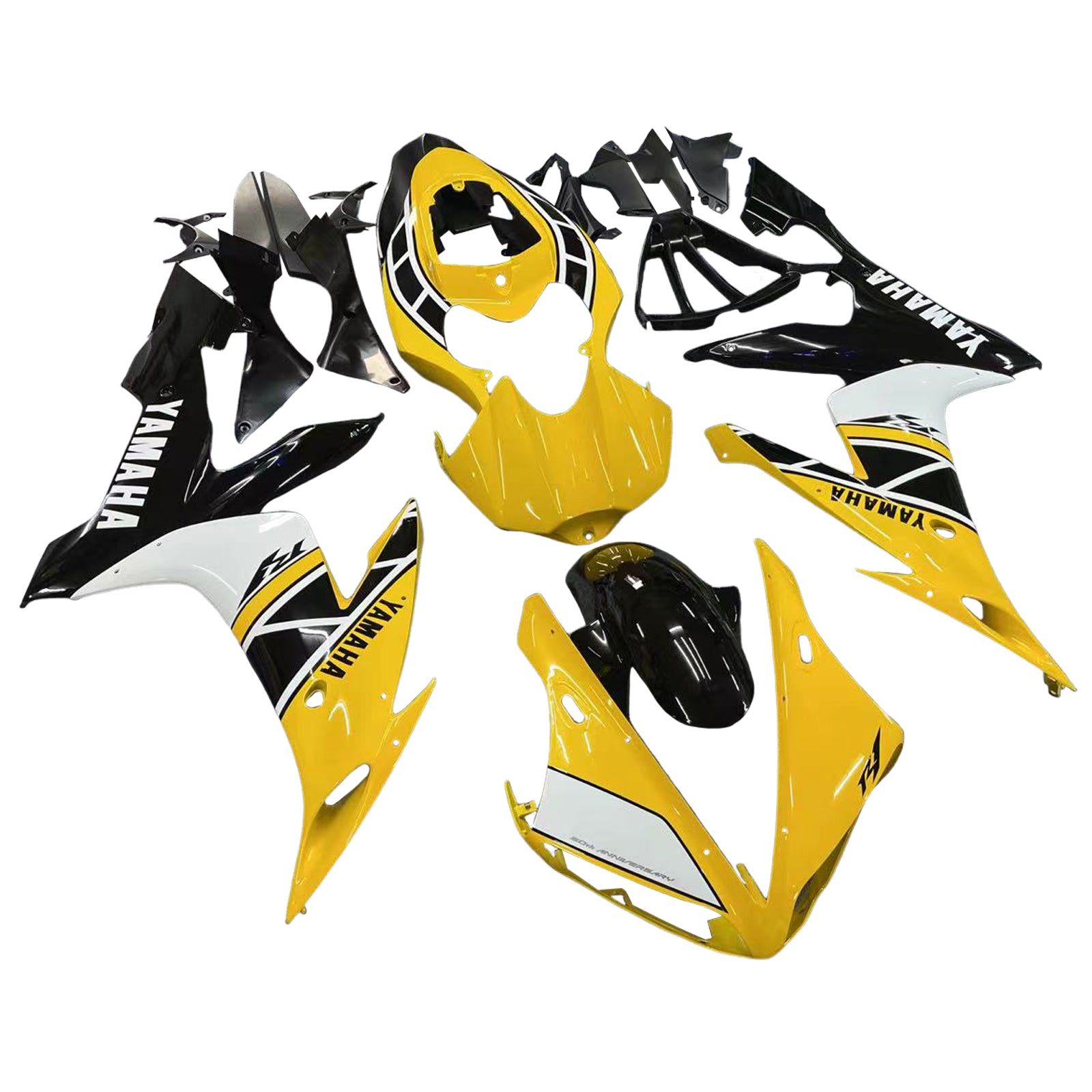 Amotopart Yamaha YZF 1000 R1 2004-2006 Yellow&White Fairing Kit