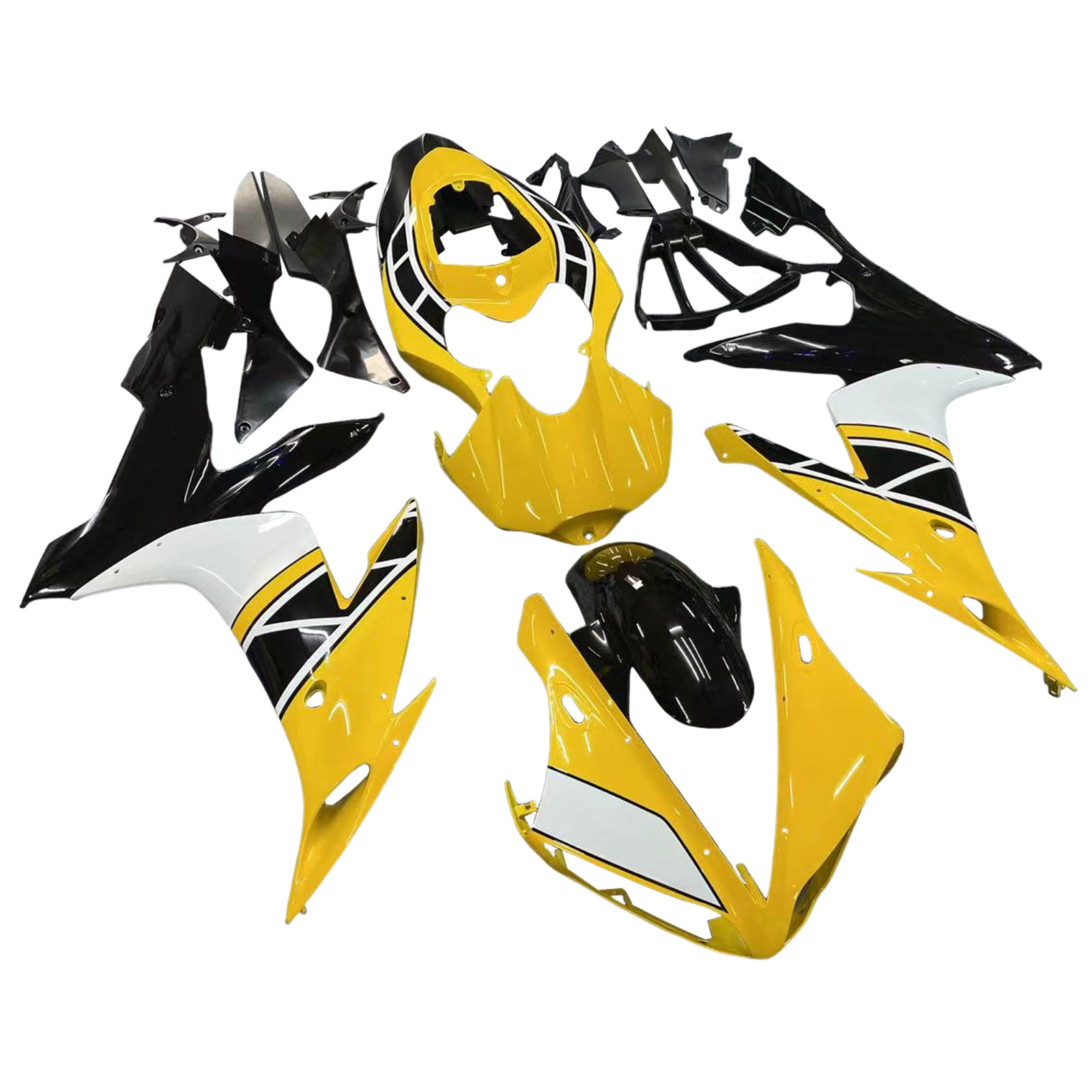 Amotopart Yamaha YZF 1000 R1 2004-2006 Yellow&White Fairing Kit