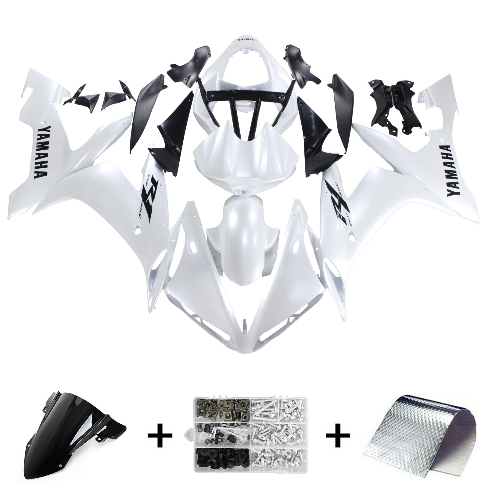 Amotopart 2004-2006 Yamaha YZF 1000 R1 Pearl White Fairing Kit