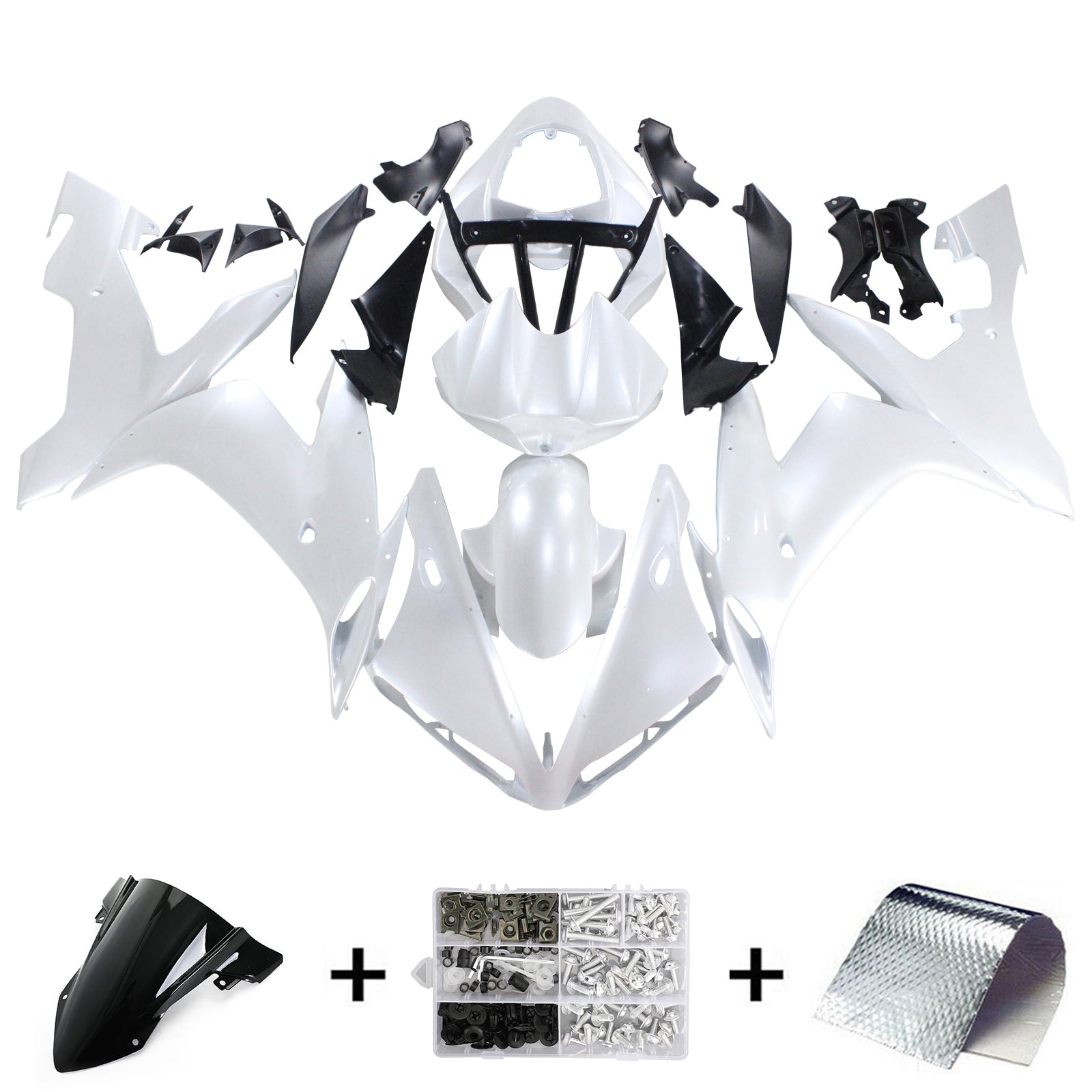 Amotopart 2004-2006 Yamaha YZF 1000 R1 Pearl White Fairing Kit