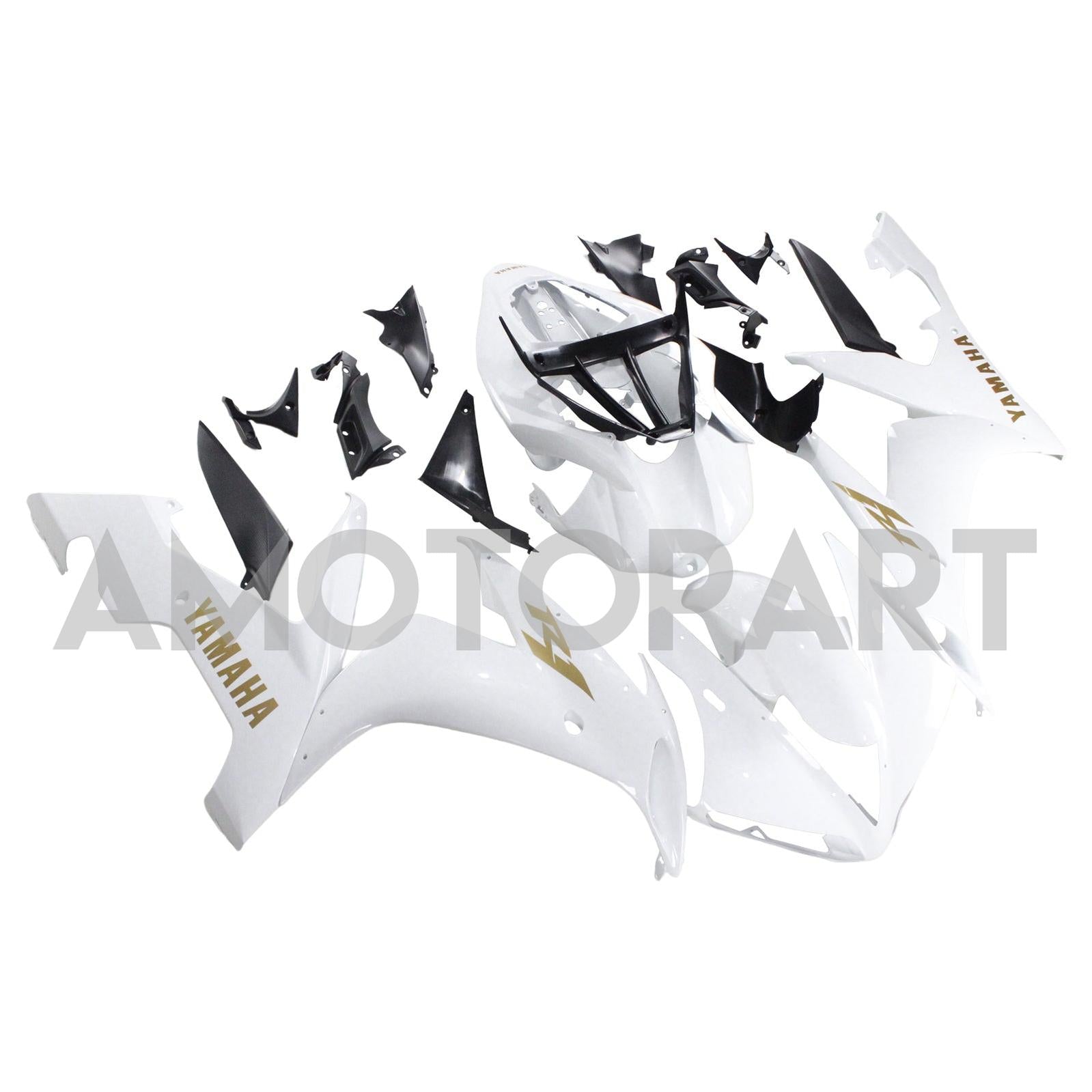 Amotopart Yamaha 2004-2006 YZF 1000 R1 Kit carenatura loghi dorati bianchi