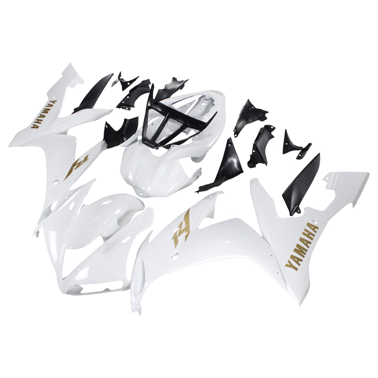 Amotopart Yamaha 2004-2006 YZF 1000 R1 White Golden Logos Fairing Kit