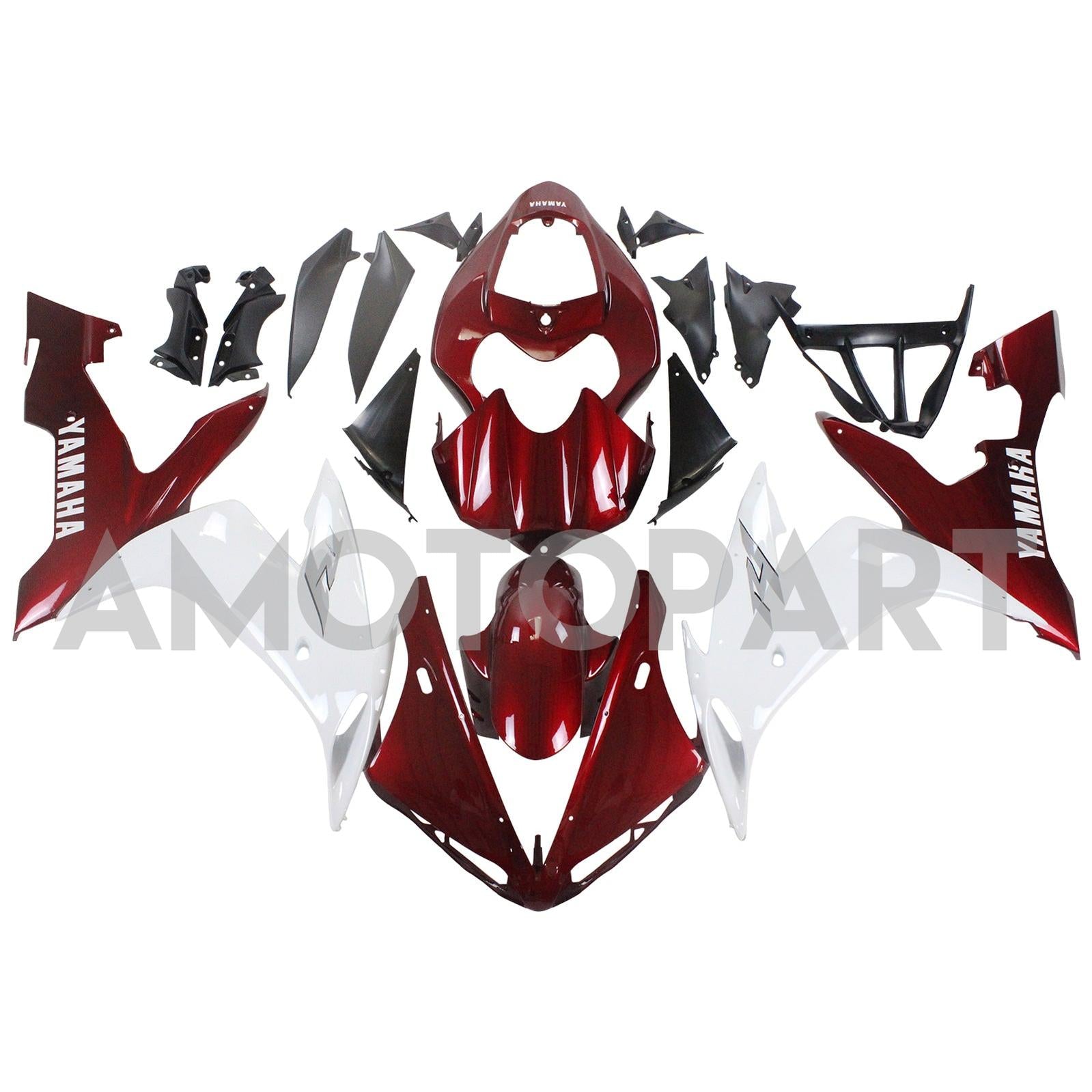 Amotopart 2004-2006 YZF 1000 R1 Yamaha Red&White Fairing Kit
