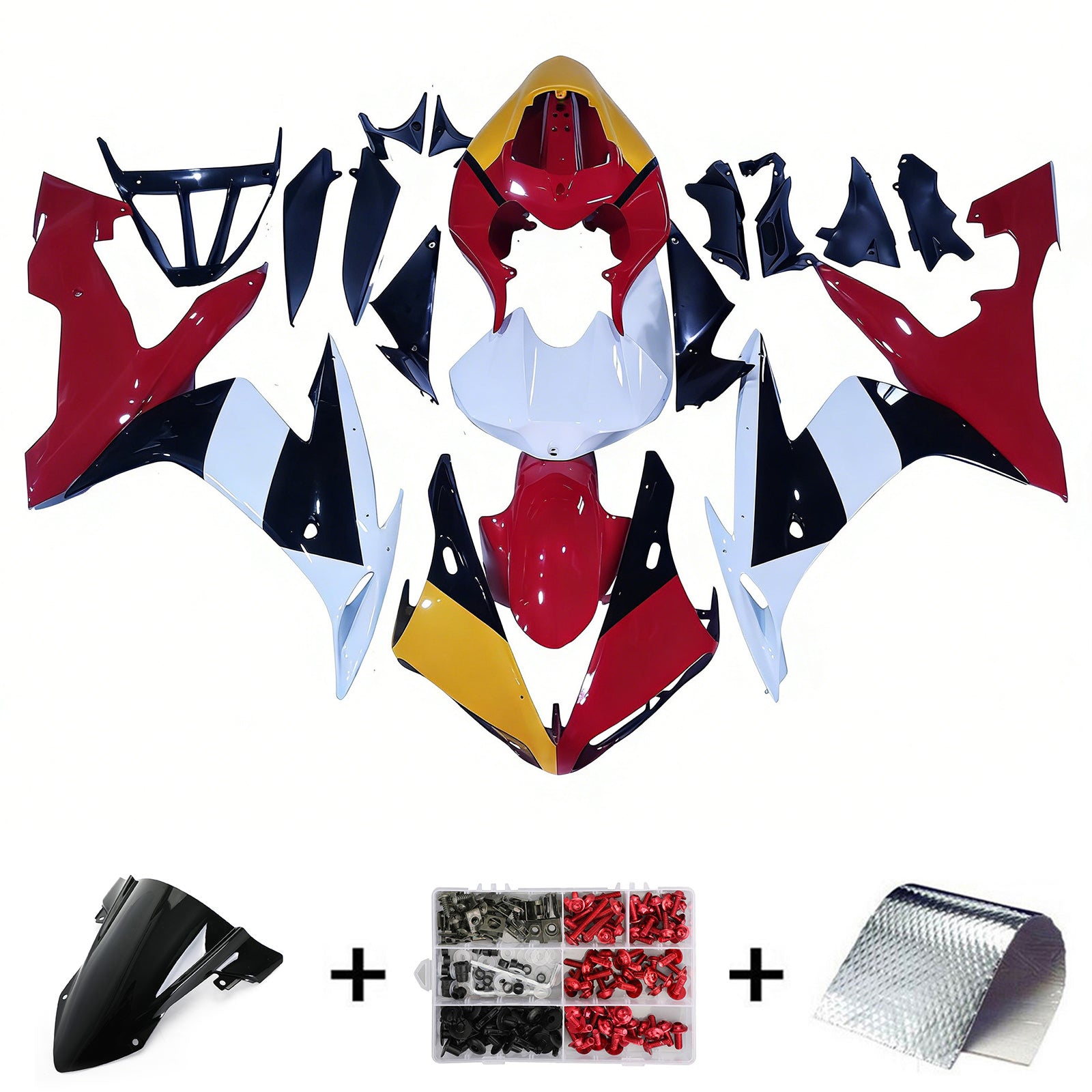 AMOTOPART 2004-2006 YZF 1000 R1 YAMAHA RED WHITE FAIRING KIT