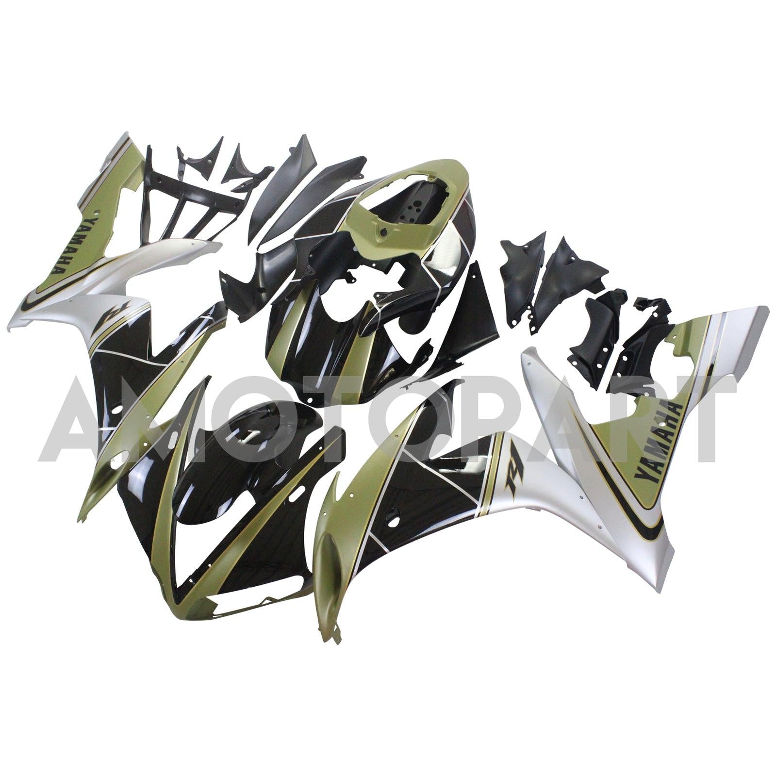 Amotopart Yamaha 2004-2006 YZF 1000 R1 Black Golden Fairing Kit