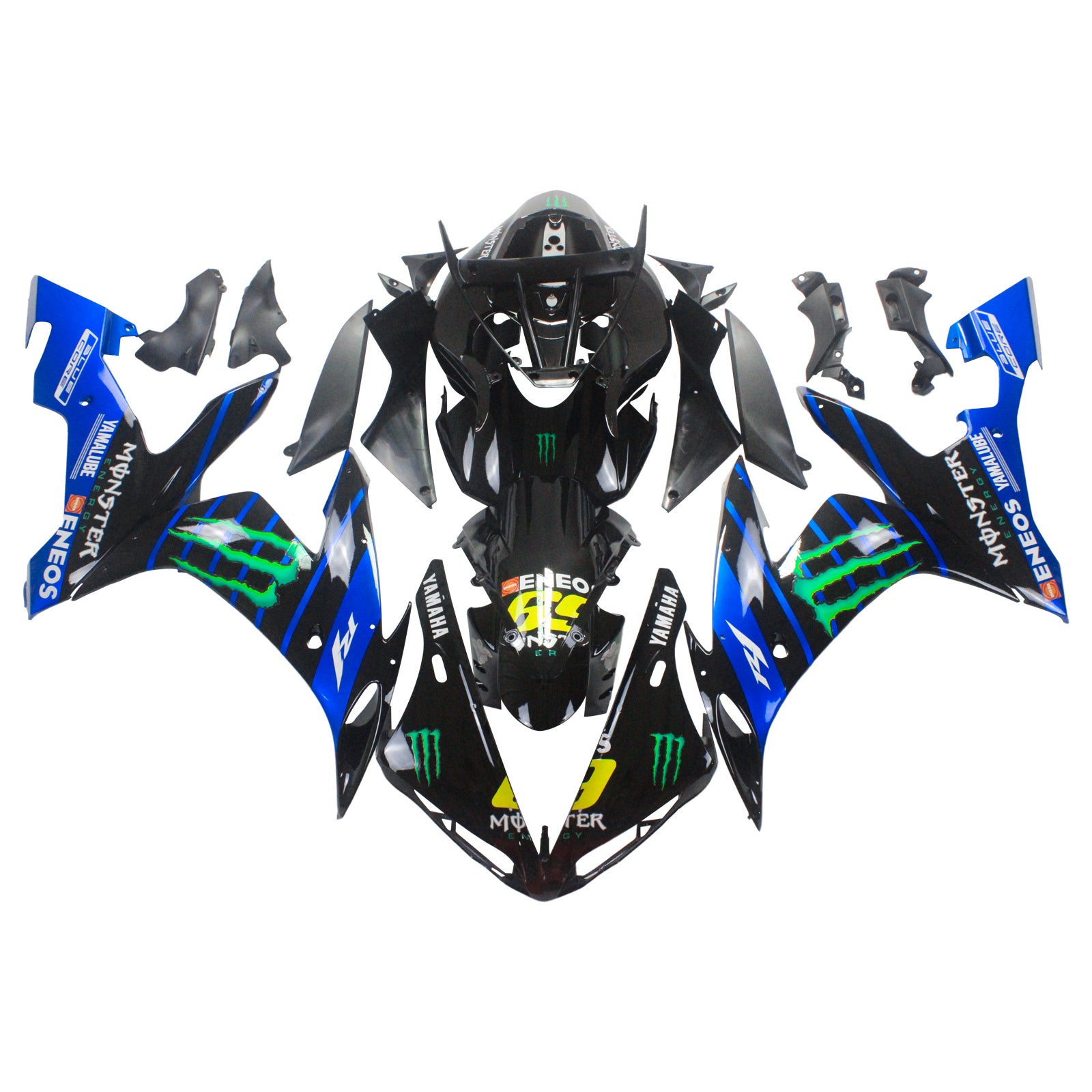 Amotopart Yamaha 2004-2006 YZF 1000 R1 Kit de carenado negro azul