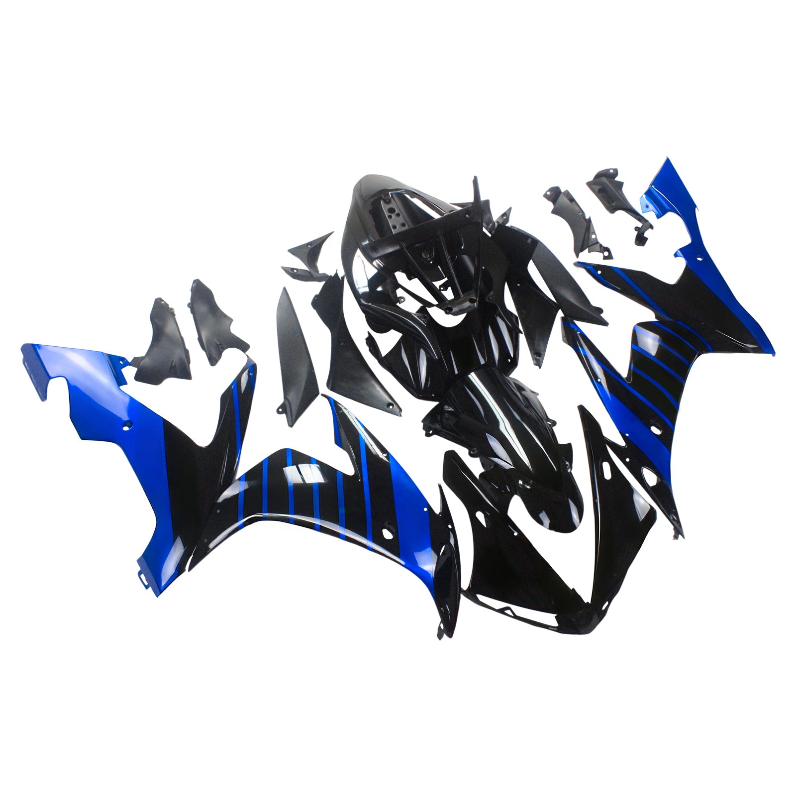 Amotopart Yamaha 2004-2006 YZF 1000 R1 Black Blue Fairing Zestaw