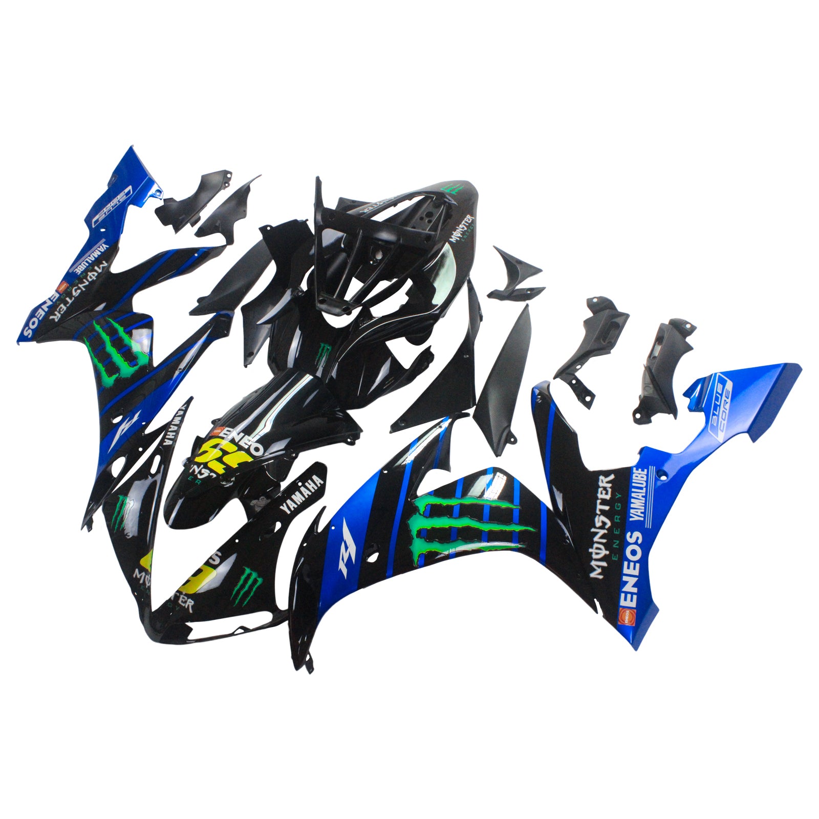 Amotopart Yamaha 2004-2006 YZF 1000 R1 Kit de carenado negro azul