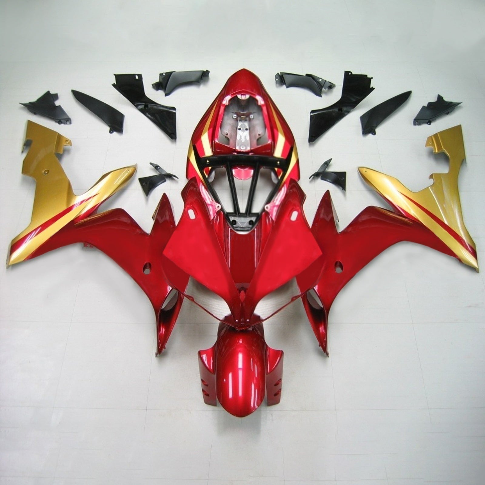 Amotopart Yamaha 2004-2006 YZF 1000 R1 Red Golden Fairing Kit