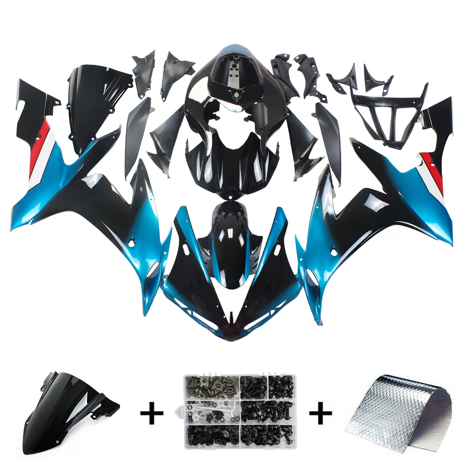 Amotopart 2004-2006 YZF 1000 R1 Yamaha Petronas Kit carena blu