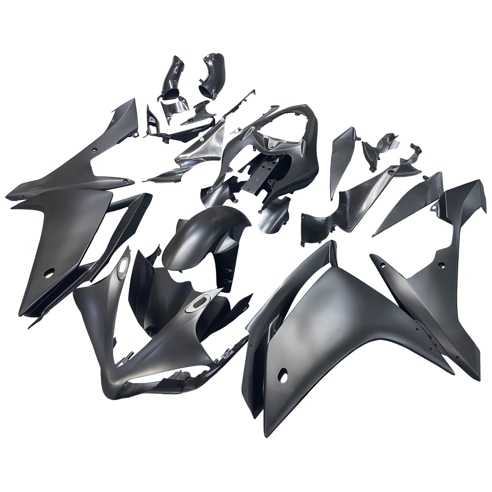 Amotopart 2007-2008 Yamaha YZF 1000 R1 Kit de carenado negro mate con logotipo dorado