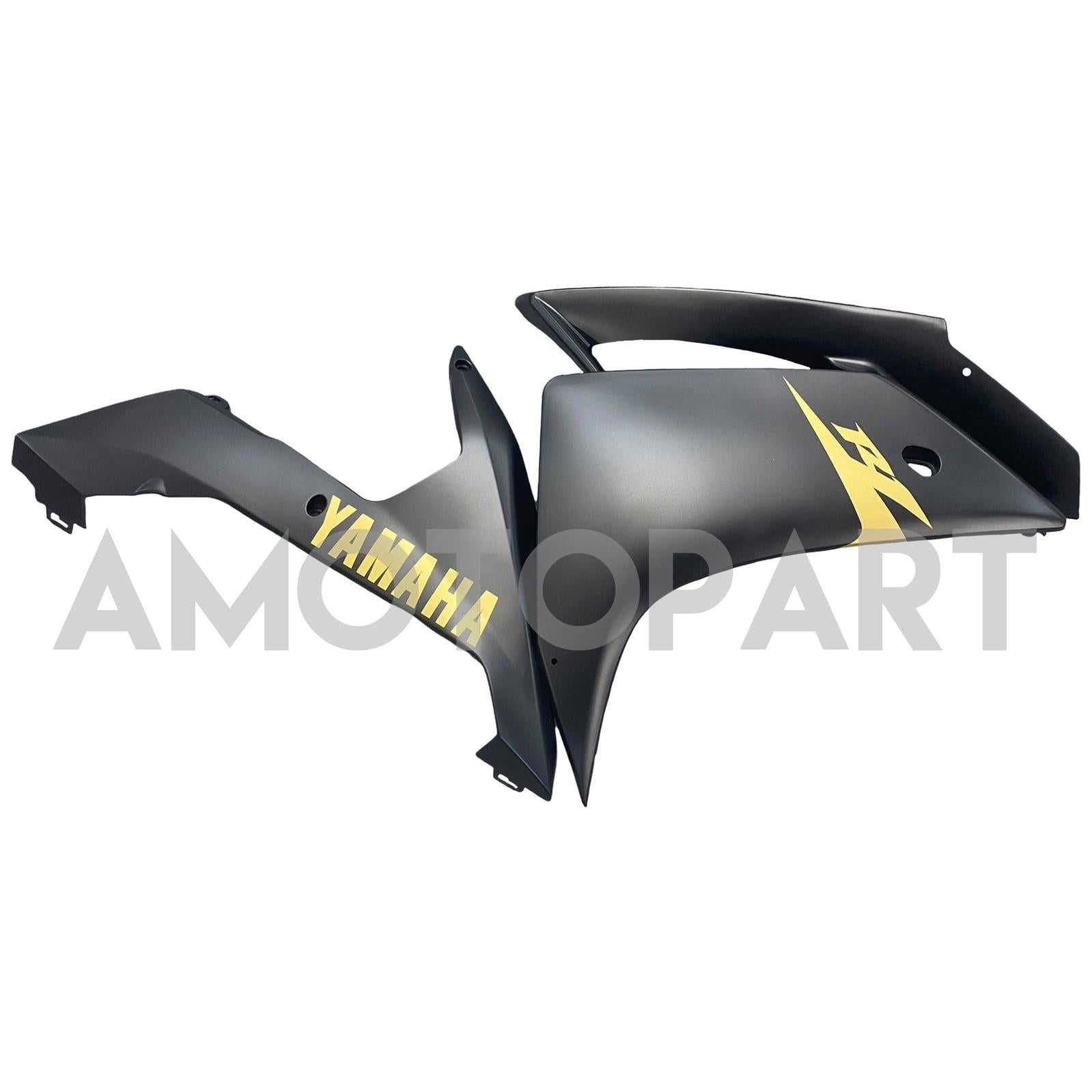 Amotopart 2007-2008 Yamaha YZF 1000 R1 Matte Black with Gold Logo Fairing Kit