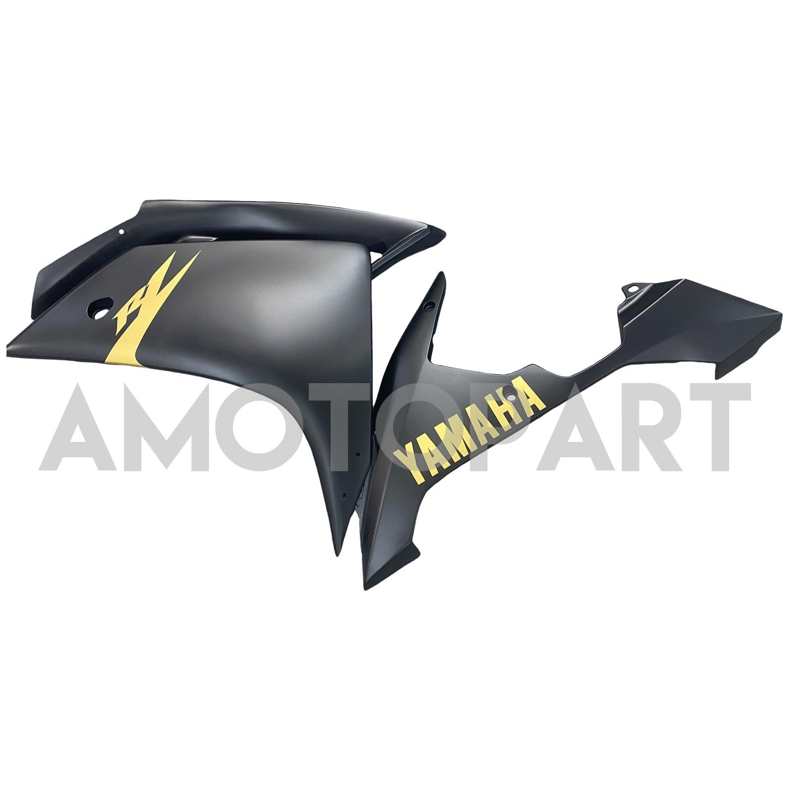 Amotopart 2007-2008 Yamaha YZF 1000 R1 Matte Black with Gold Logo Fairing Kit