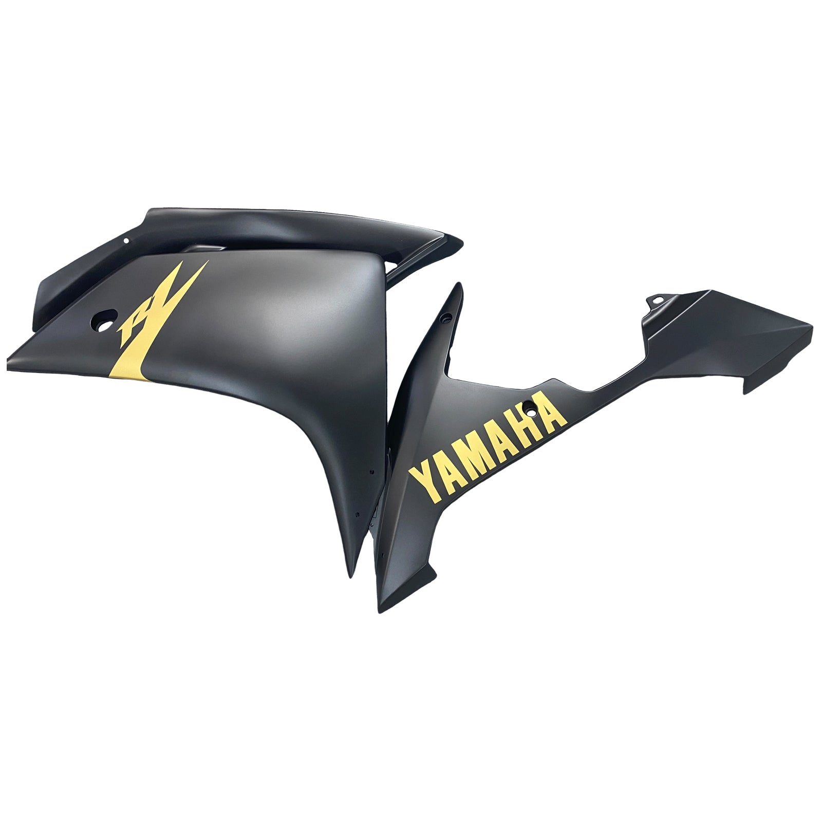 Amotopart 2007–2008 Yamaha YZF 1000 R1 Mattschwarz mit goldenem Logo-Verkleidungsset