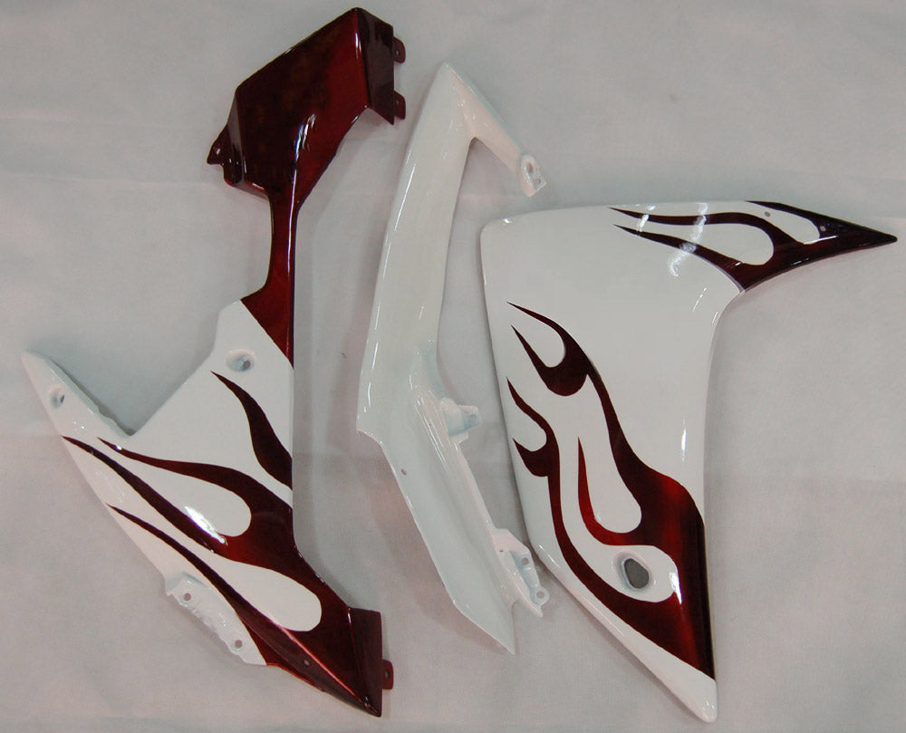 Amotopart 2007-2008 Yamaha YZF 1000 R1 White with Flame Fairing Kit