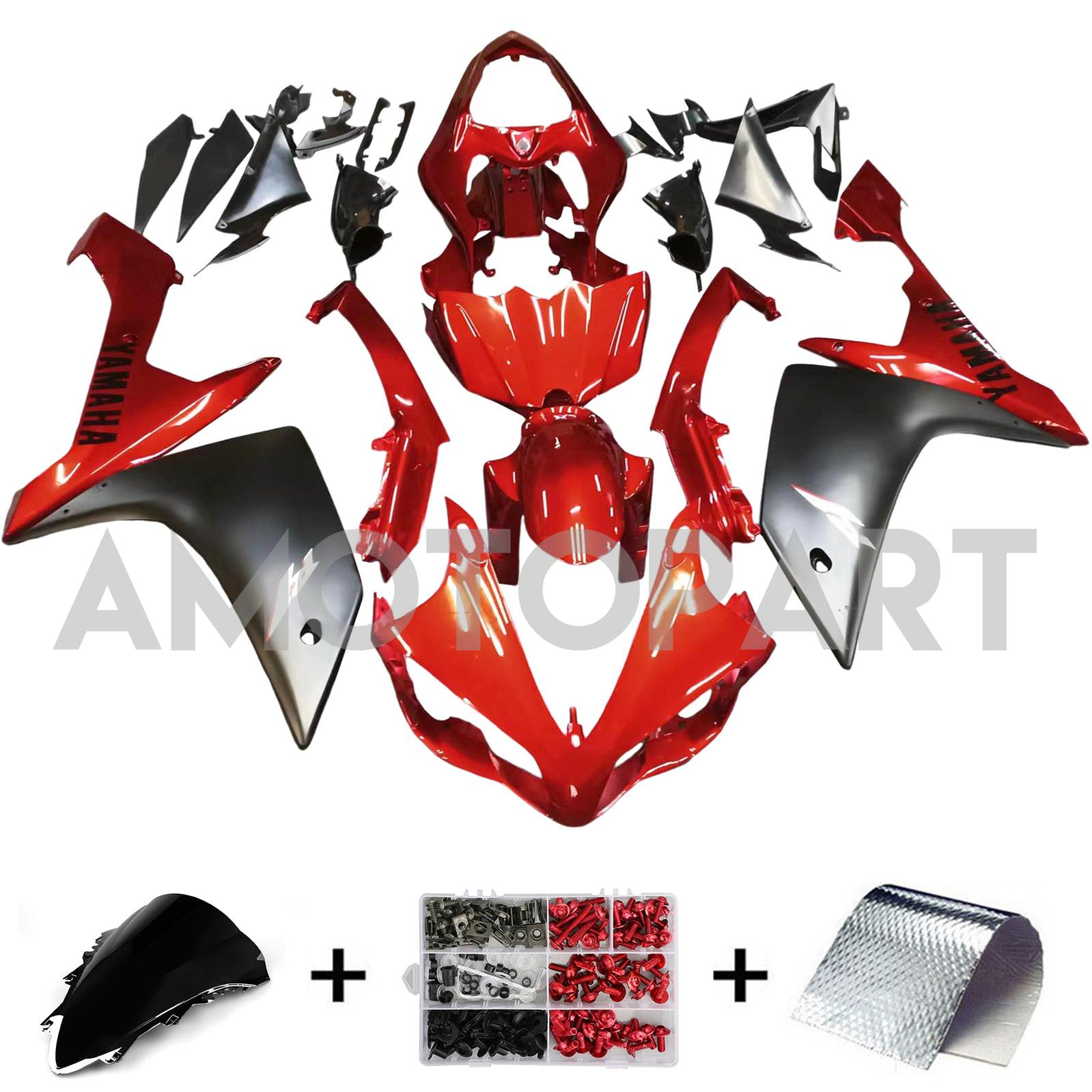 Amotopart 2007-2008 Yamaha R1 Fairing Black&Red Kit