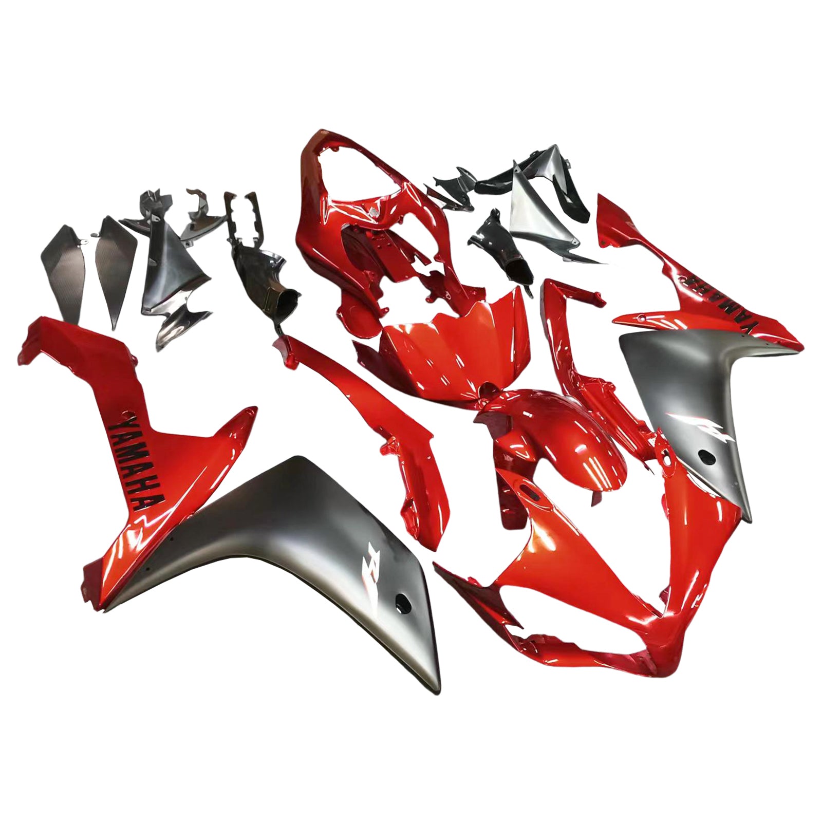 Amotopart 2007-2008 Yamaha R1 Kit de carénage noir et rouge