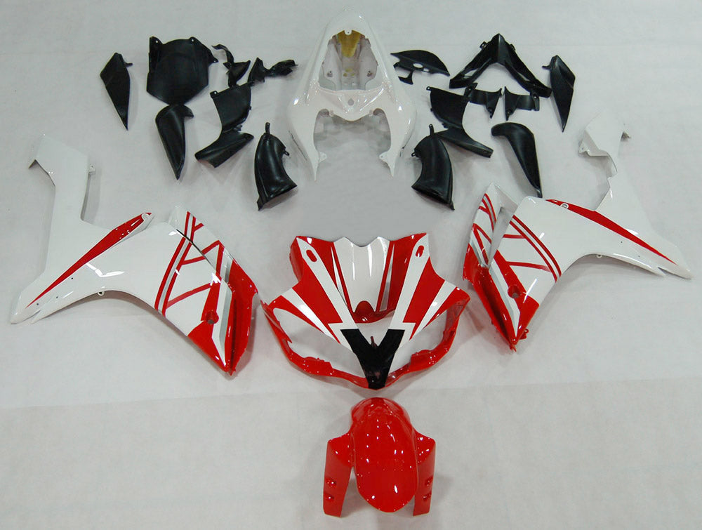 Amotopart 2007-2008 Yamaha YZF 1000 R1 Rosso e Bianco Style 1 Kit carena