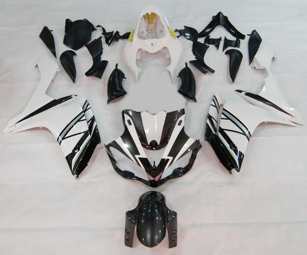 Amotopart 2007-2008 Kit carena Yamaha YZF 1000 R1 Nero&Bianco Style2