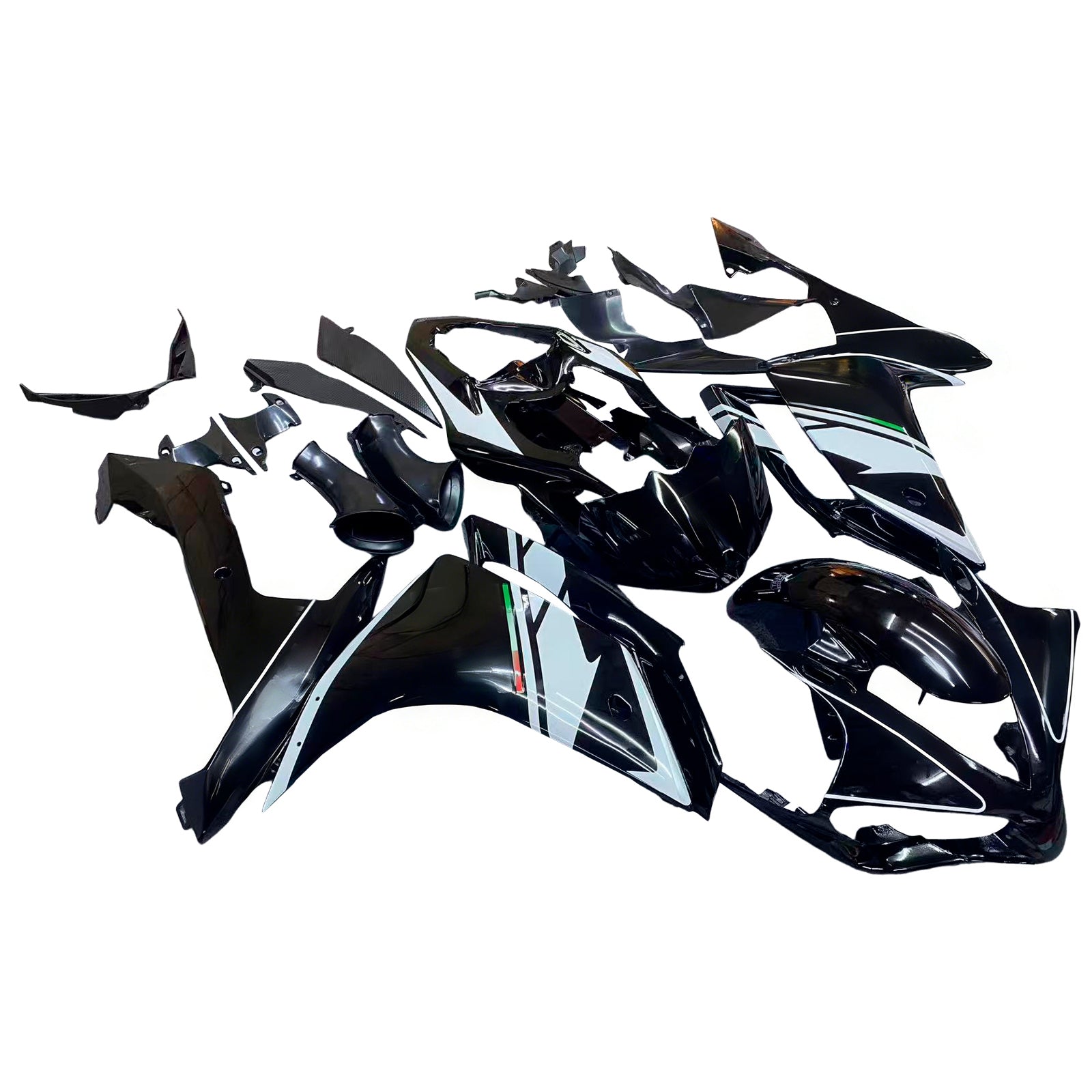 Amotopart 2007-2008 Yamaha YZF 1000 R1 Black&White Style3 Fairing Kit