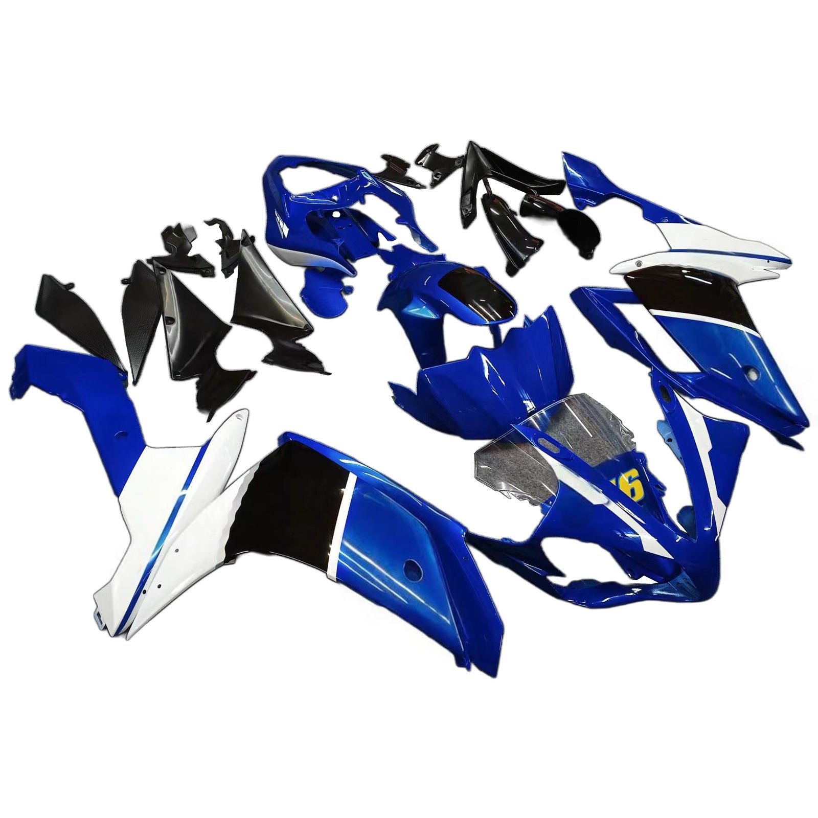 Amotopart 2007-2008 Yamaha YZF 1000 R1 Blue & Black Styl3 Fairing Kit