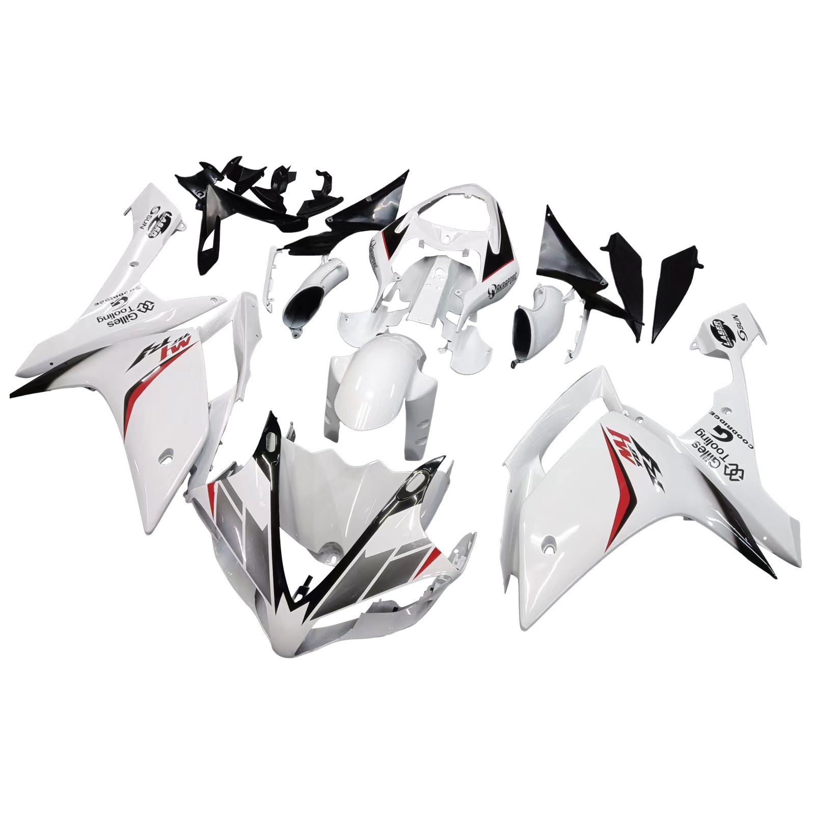 Amotopart 2007-2008 Yamaha YZF 1000 R1 blanc avec kit de carénage logo