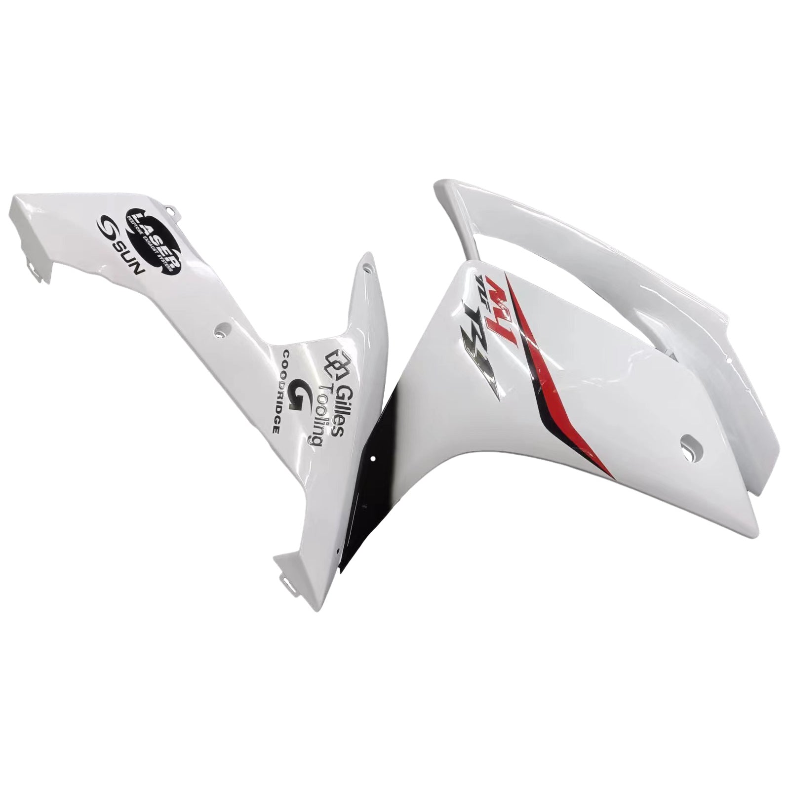 Amotopart 2007-2008 Yamaha YZF 1000 R1 blanc avec kit de carénage logo