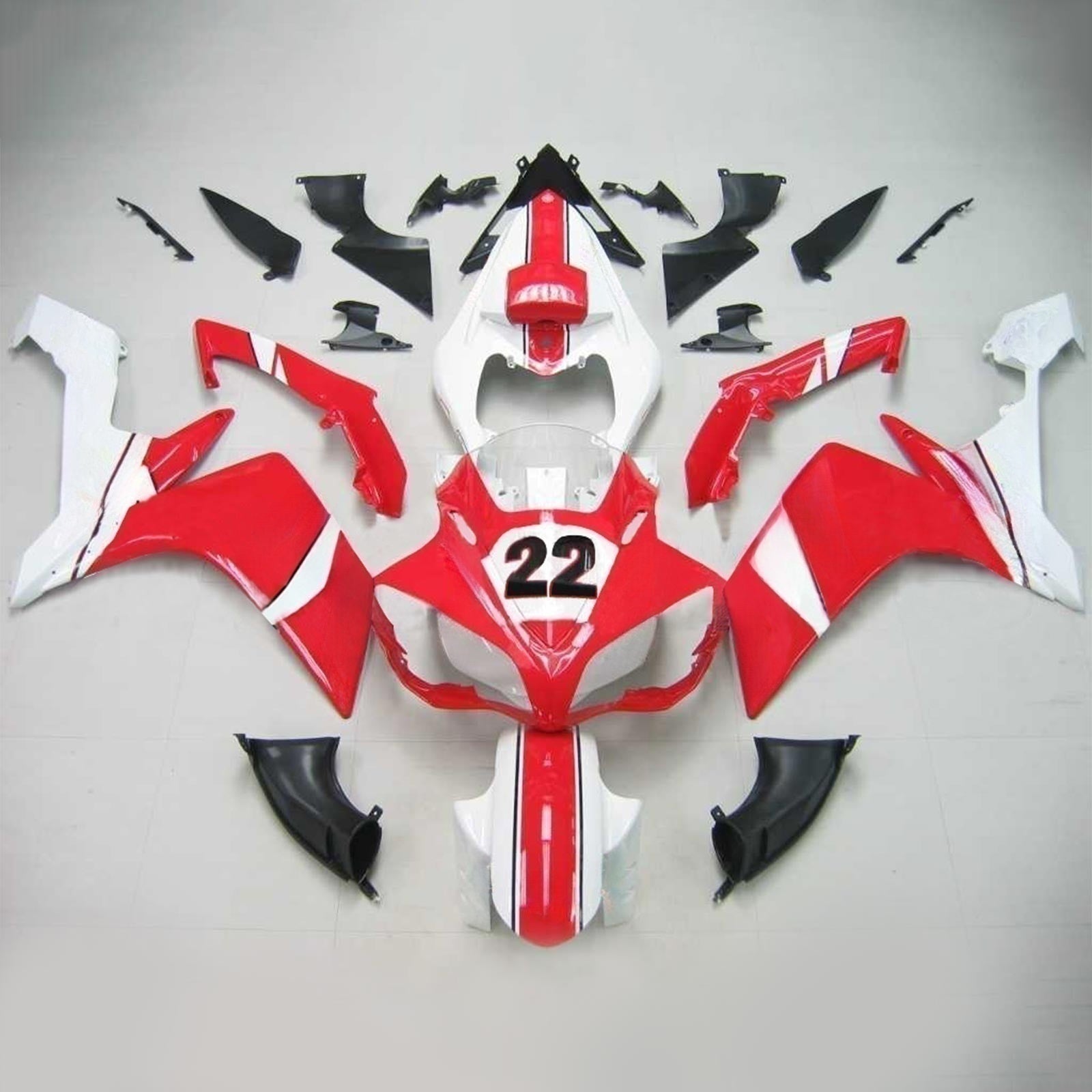 Amotopart Yamaha 2007-2008 YZF 1000 R1 Red White Fairing Kit