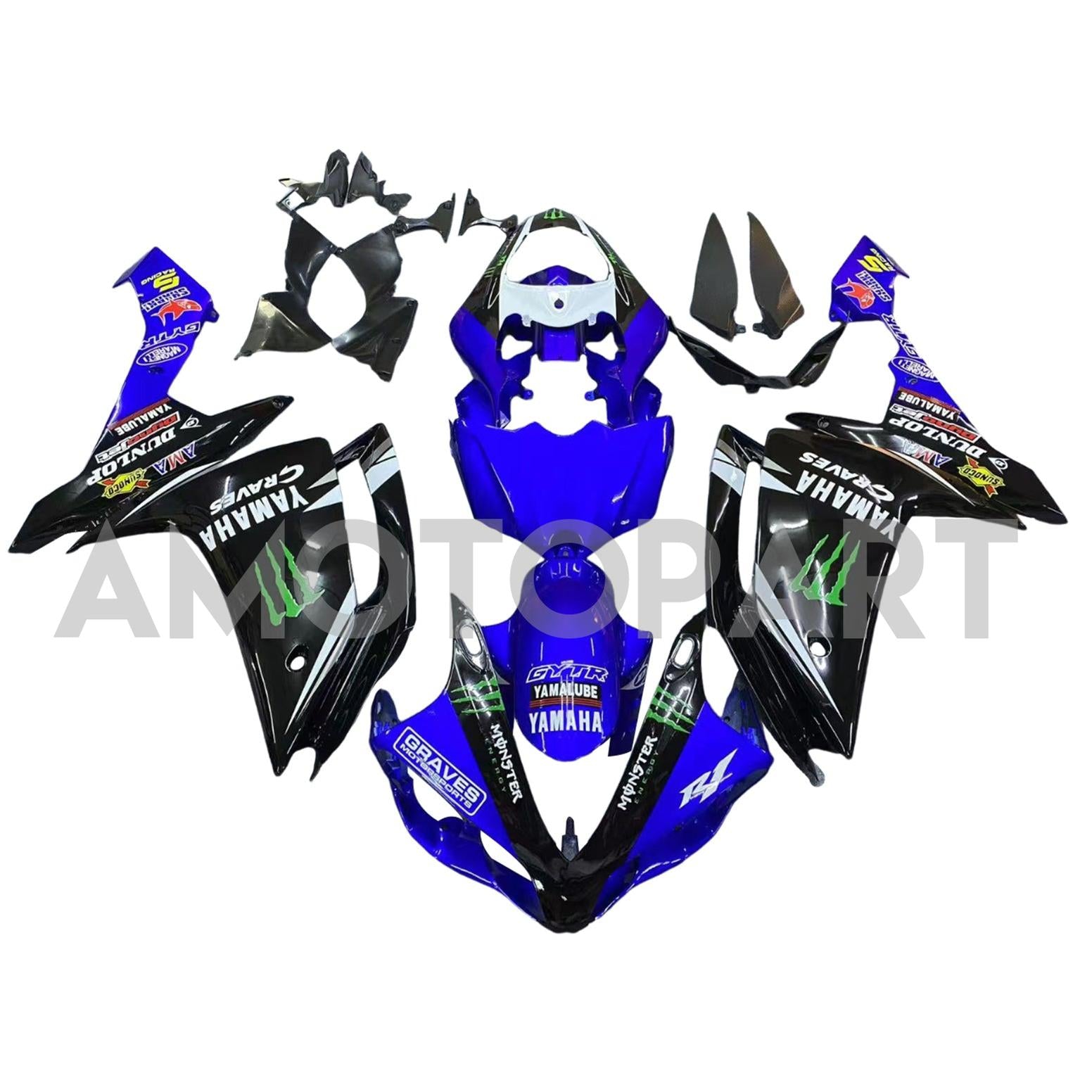 Amotopart Yamaha 2007-2008 YZF 1000 R1 Monster Fairing Kit
