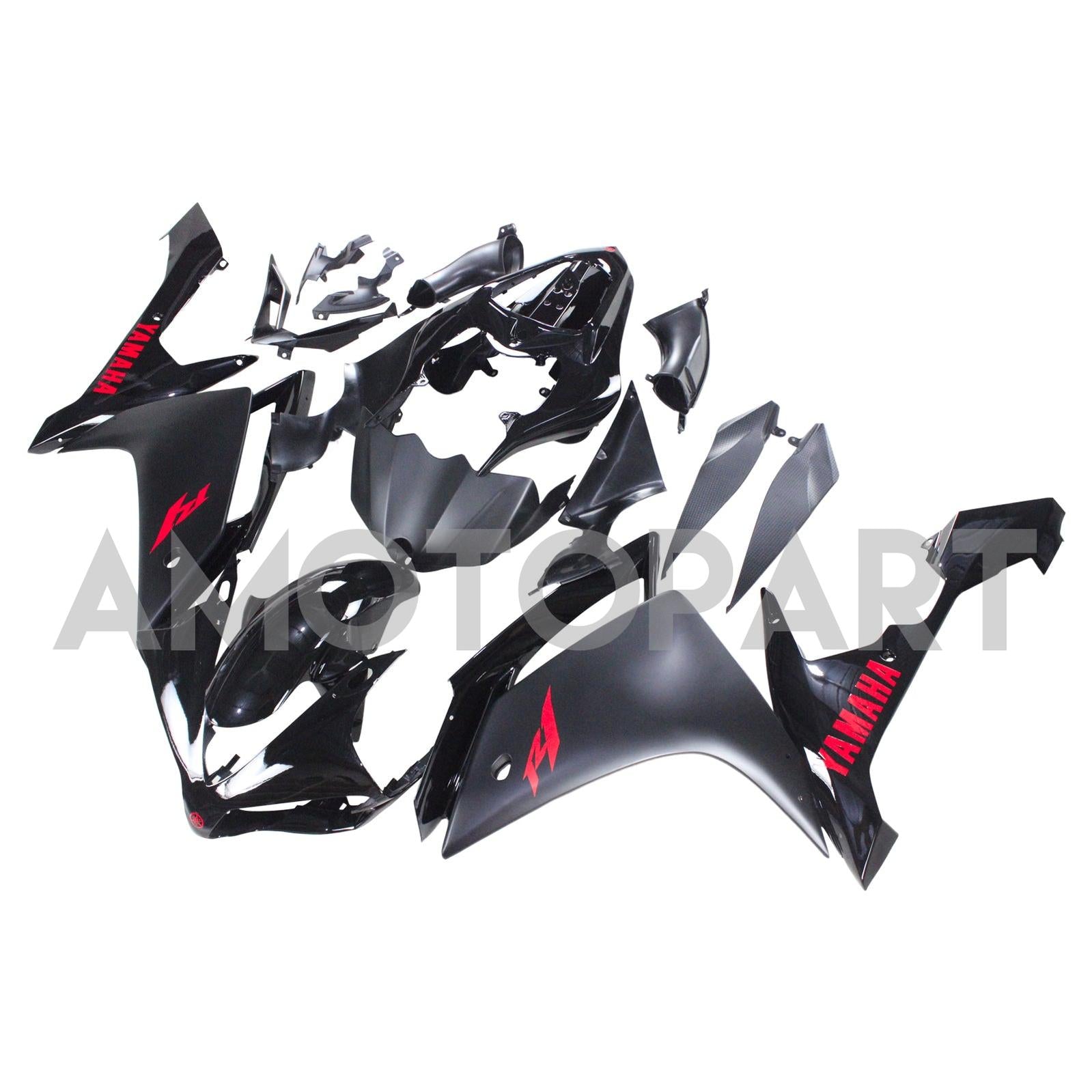 Amotopart Yamaha 2007-2008 YZF 1000 R1 Black Fairing Kit
