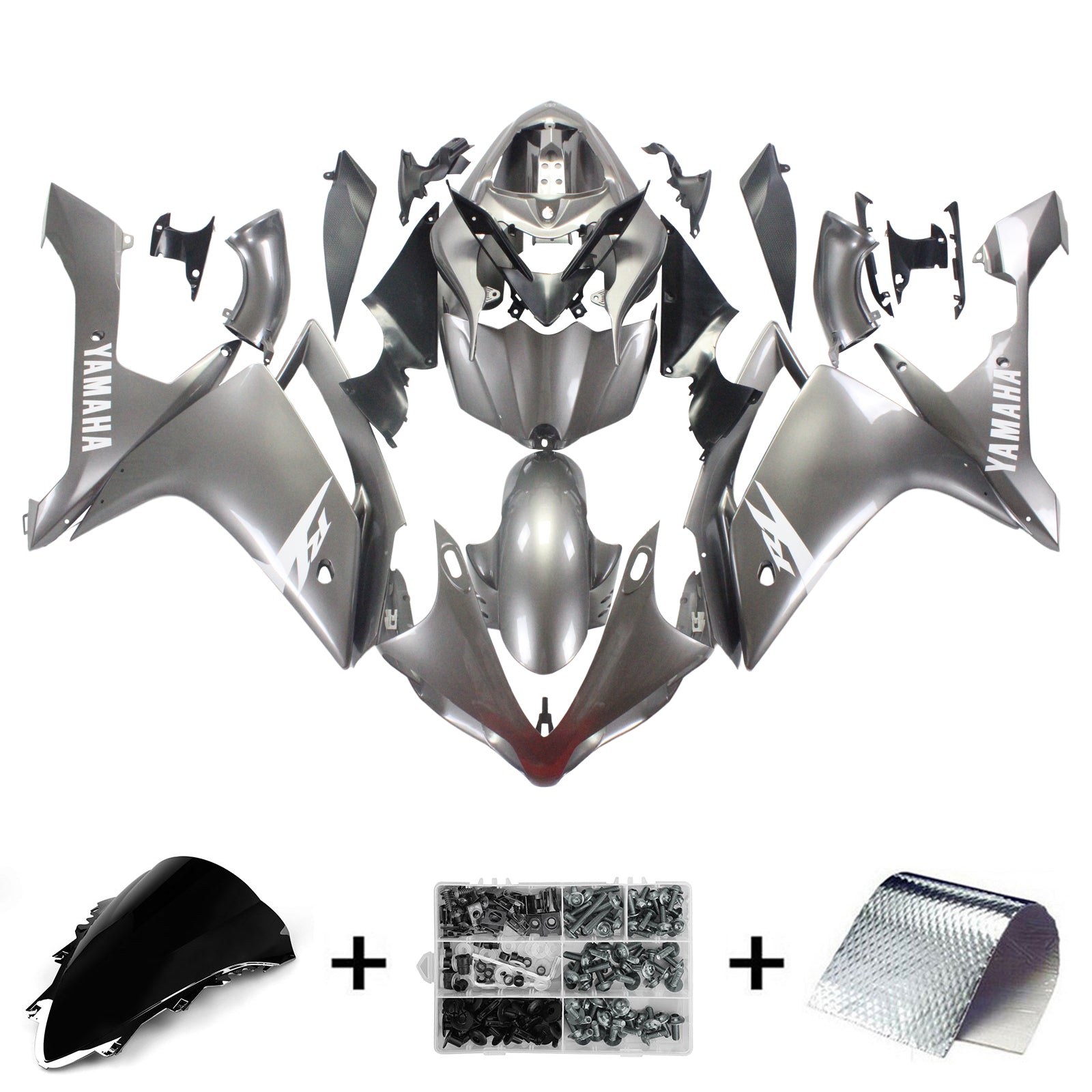 Amotopart Yamaha 2007-2008 YZF1000 R1 Grey Fairing Kit