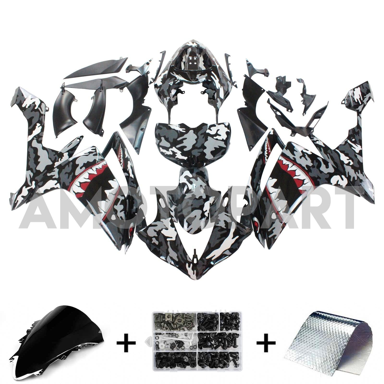 Amotopart Yamaha YZF 1000 R1 2007-2008 Shark Fairing Kit
