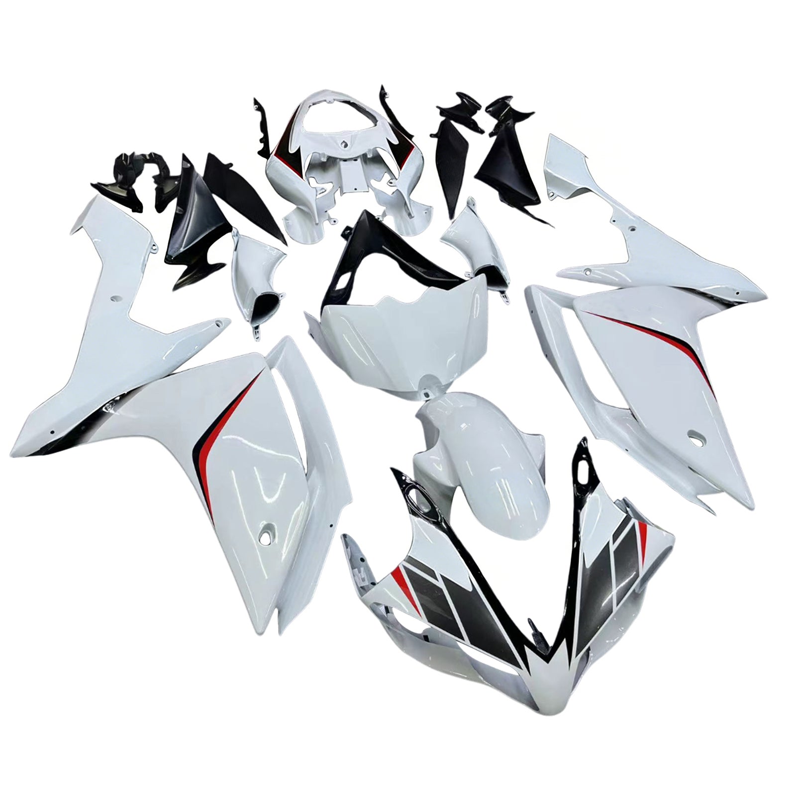 Amotopart Yamaha YZF 1000 R1 2007–2008 weißes Verkleidungsset