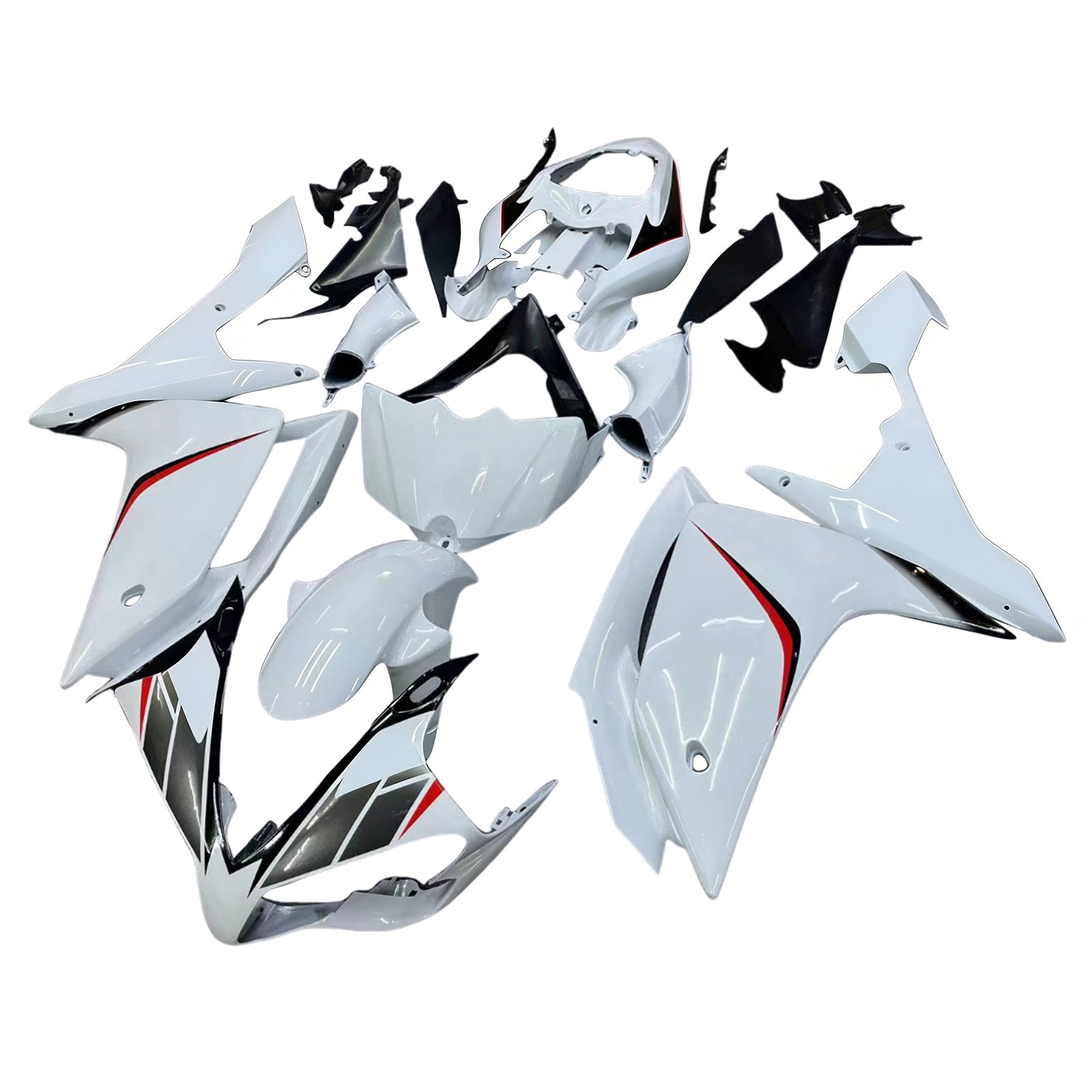 Amotopart Yamaha YZF 1000 R1 2007–2008 weißes Verkleidungsset