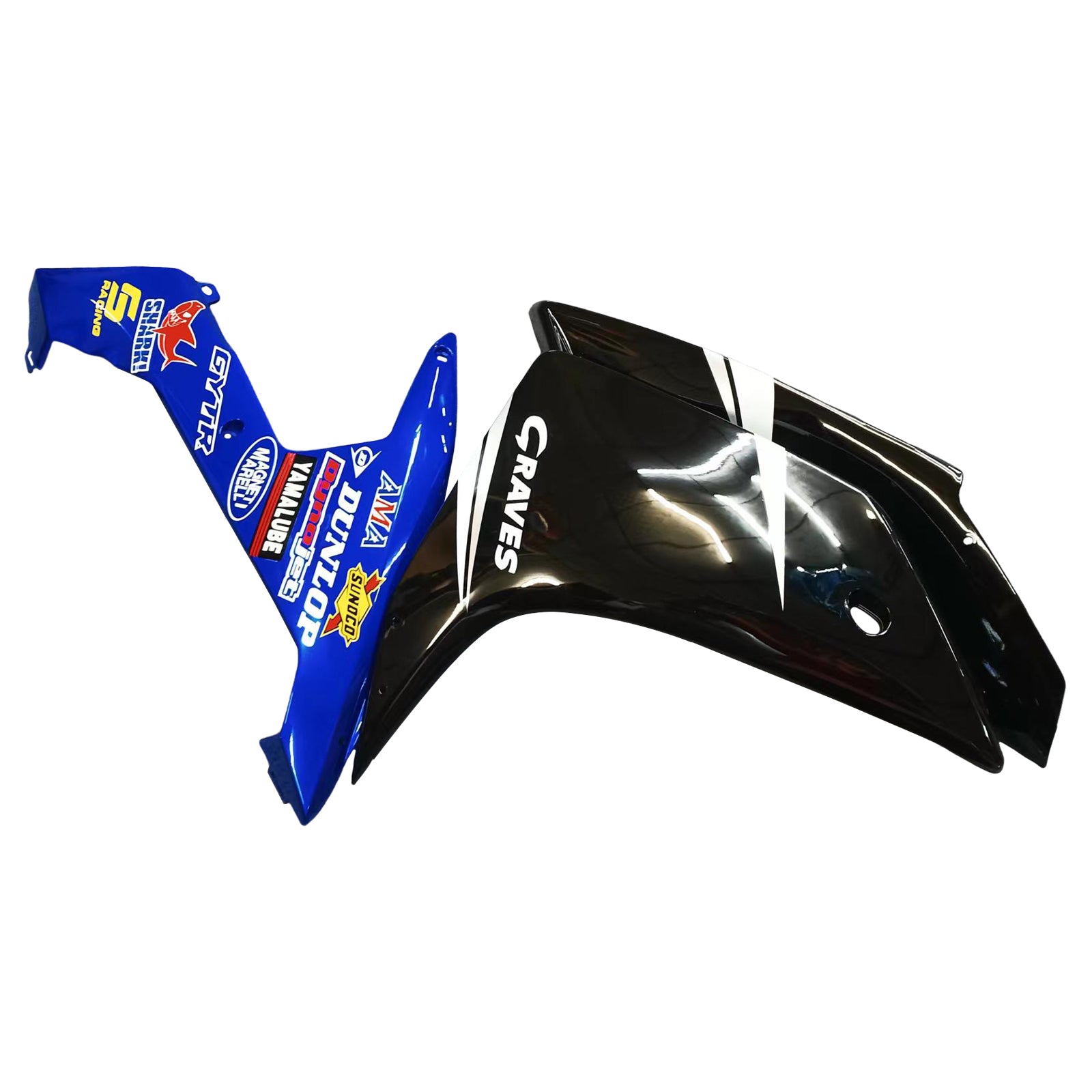 Amotopart 2007–2008 Yamaha YZF 1000 R1 Blau und Schwarz mit Logo-Verkleidungsset