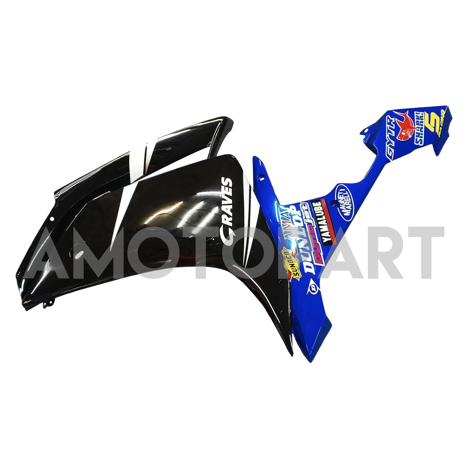 Amotopart 2007-2008 Yamaha YZF 1000 R1 Blue & Black z zestawem do owiewki logo