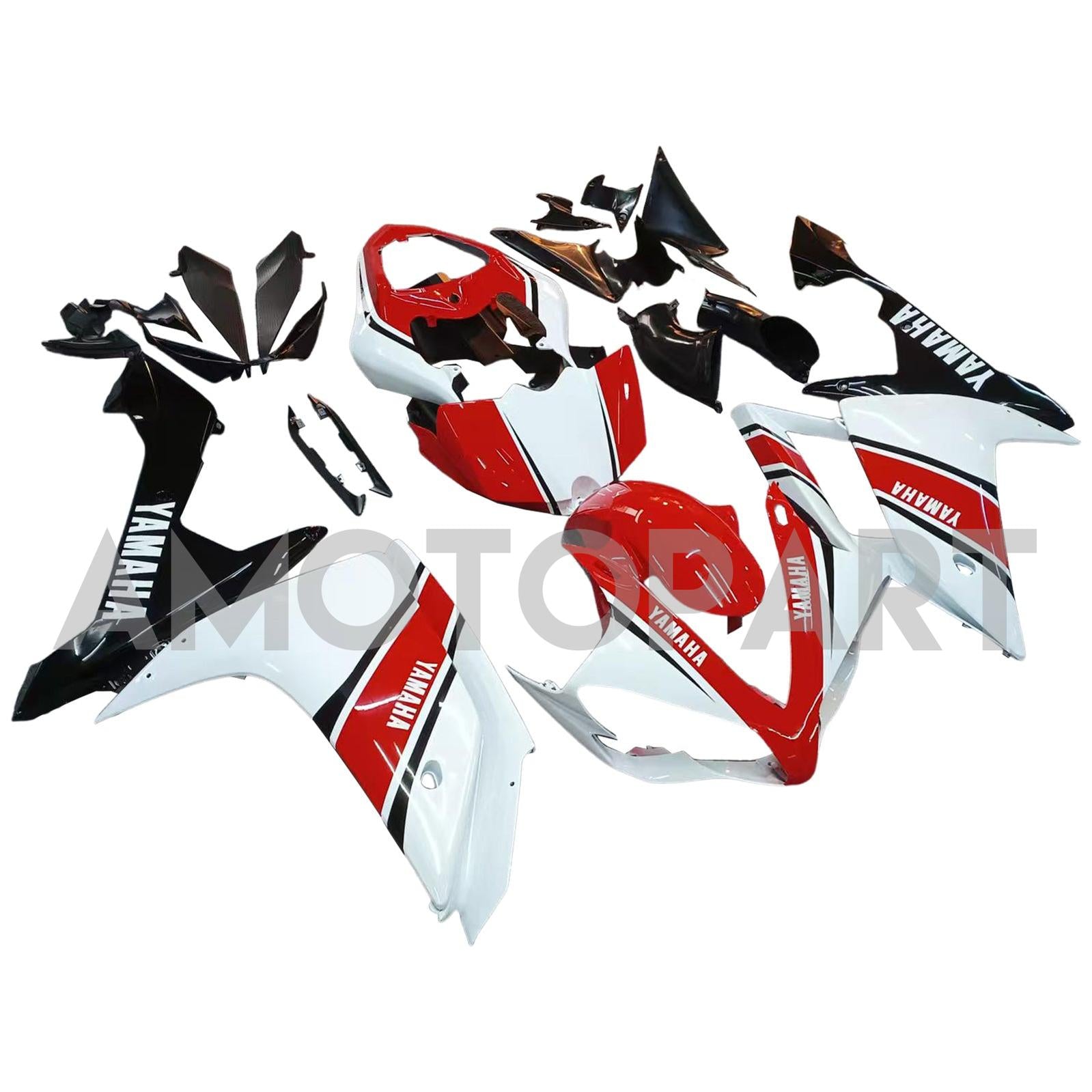 Amotopart 2007-2008 ヤマハ YZF 1000 R1 レッド&ホワイト フェアリングキット