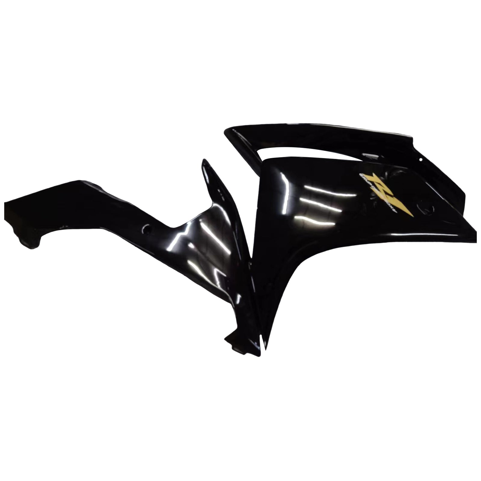 Amotopart 2007-2008 Yamaha YZF 1000 R1 Gloss Black with Gold Logo Fairing Kit