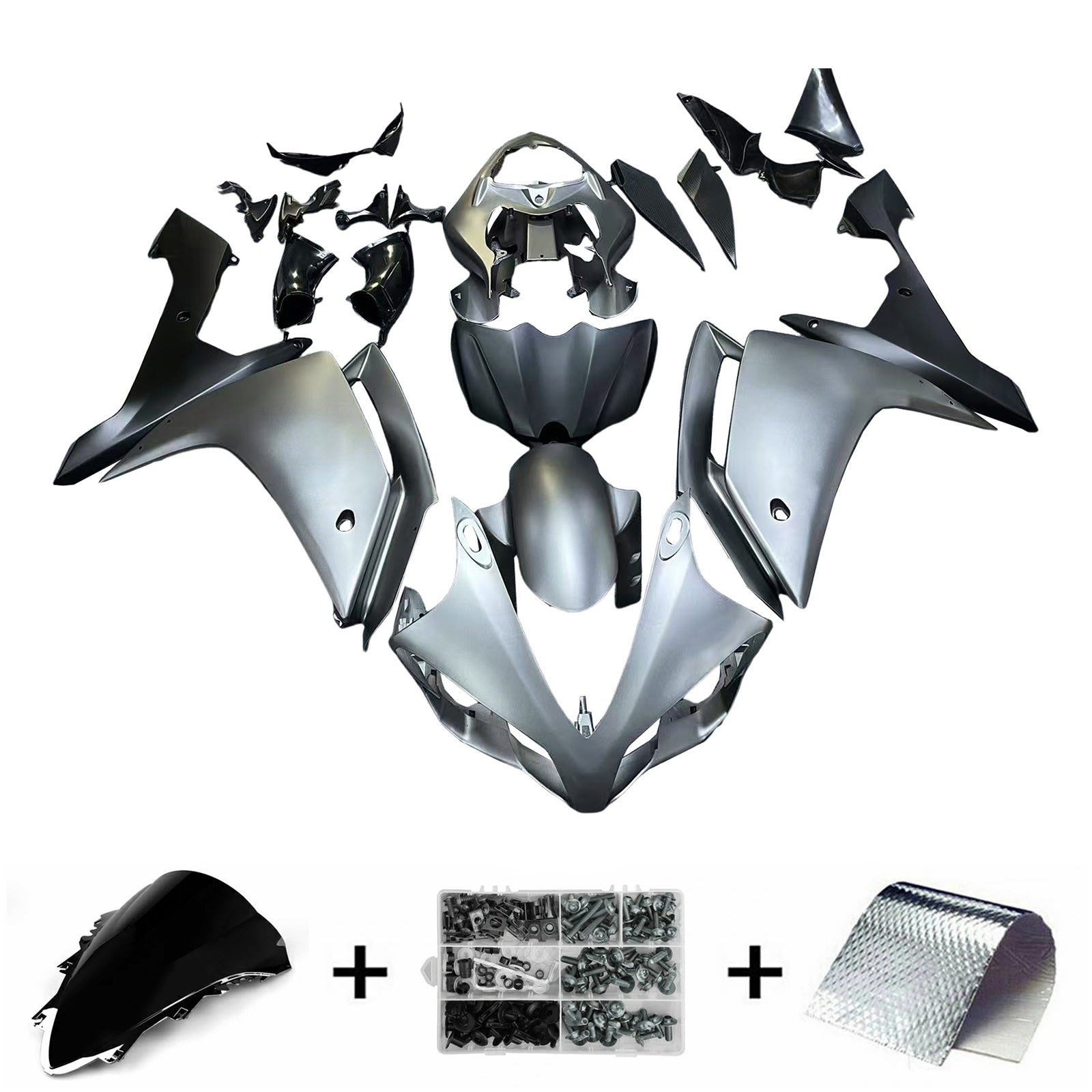 Amotopart 2007-2008 Yamaha YZF 1000 R1 Gloss&Matte Grey Fairing Kit