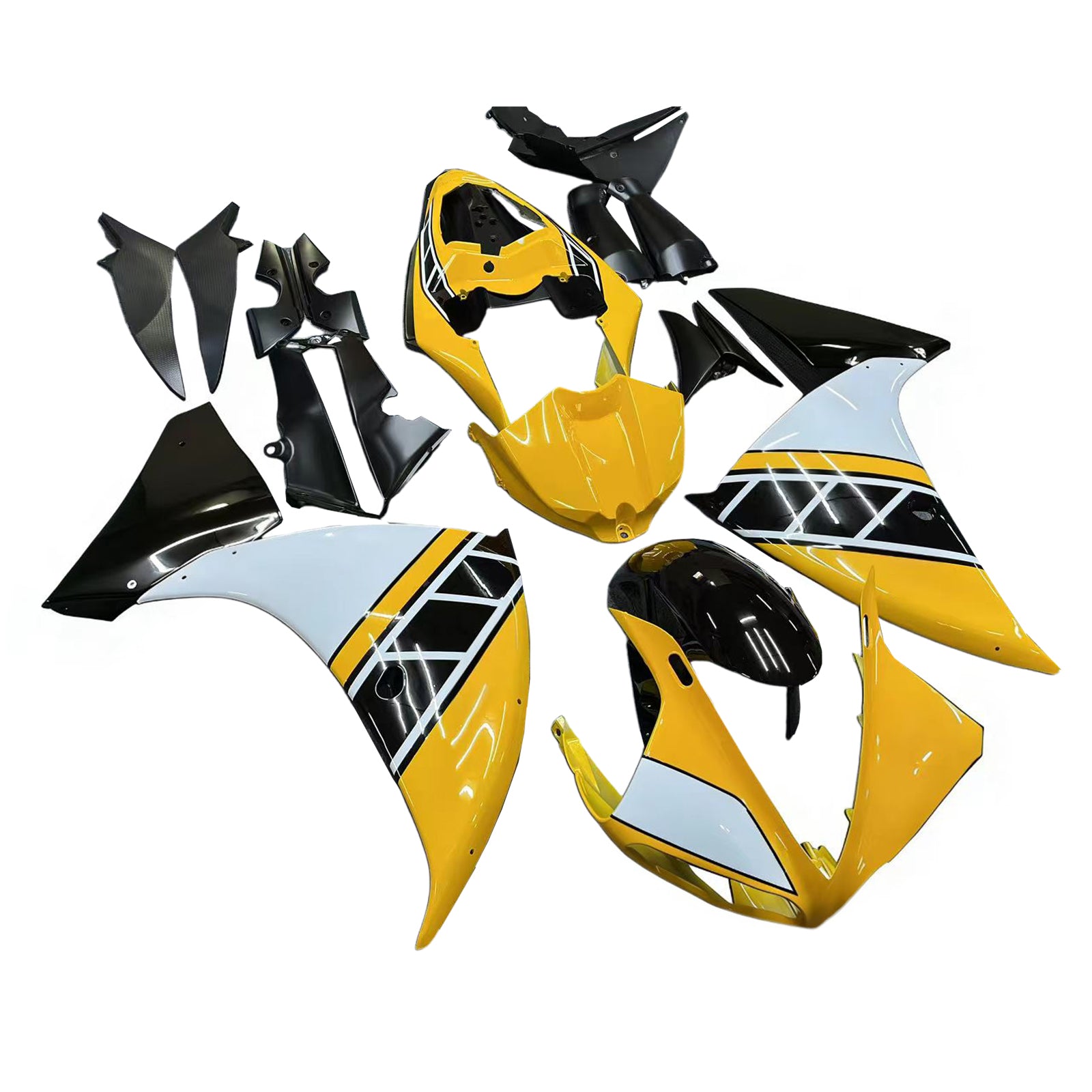 Amotopart 2009-2011 Yamaha YZF 1000 R1 žlutá černá bílá sada kapotáže
