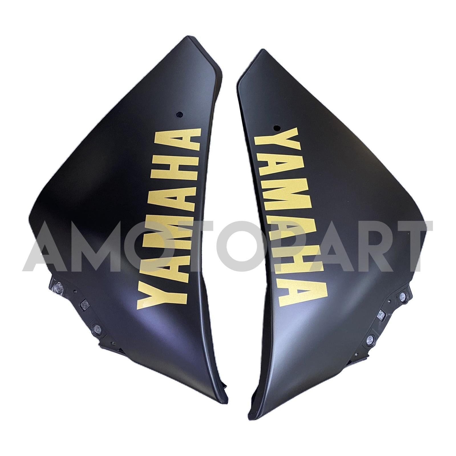 Amotopart 2009-2011 Yamaha YZF 1000 R1 Matte Black with Gold Logos Fairing Kit