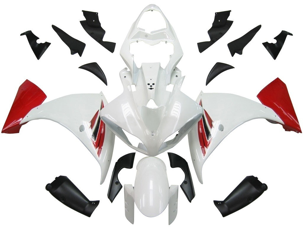 Amotopart 2009-2011 Yamaha YZF 1000 R1 Bianco&RKit di carene Style3