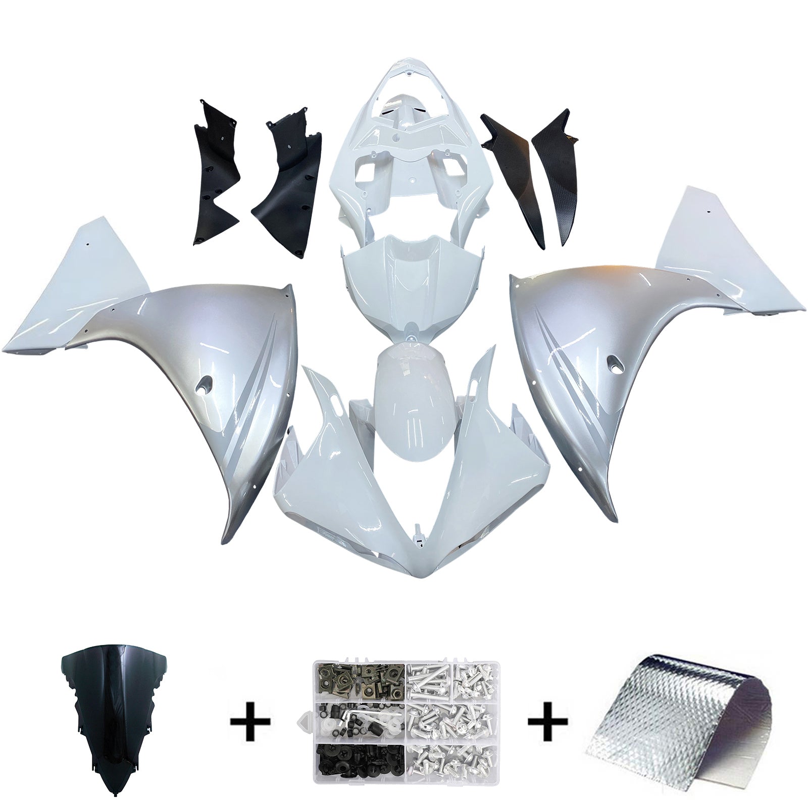 Amotopart 2009-2011 Yamaha YZF 1000 R1 Bianco&SKit di carenatura fegato