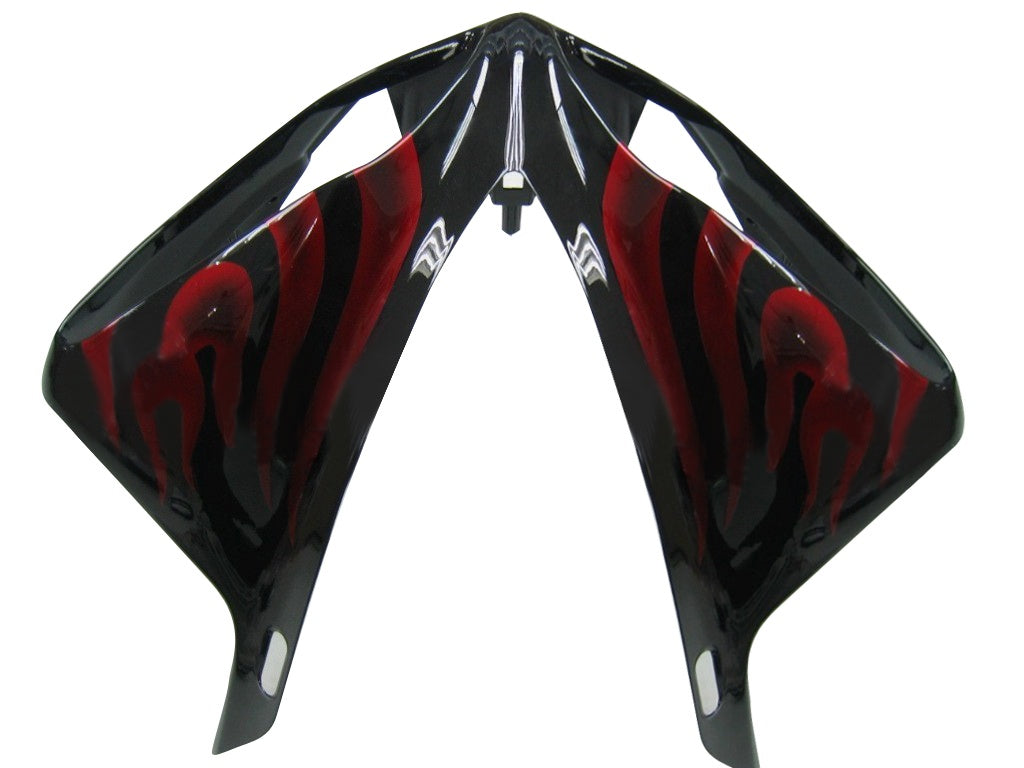 Amotopart 2009–2011 Yamaha YZF 1000 R1 Schwarz mit rotem Flammen-Verkleidungsset